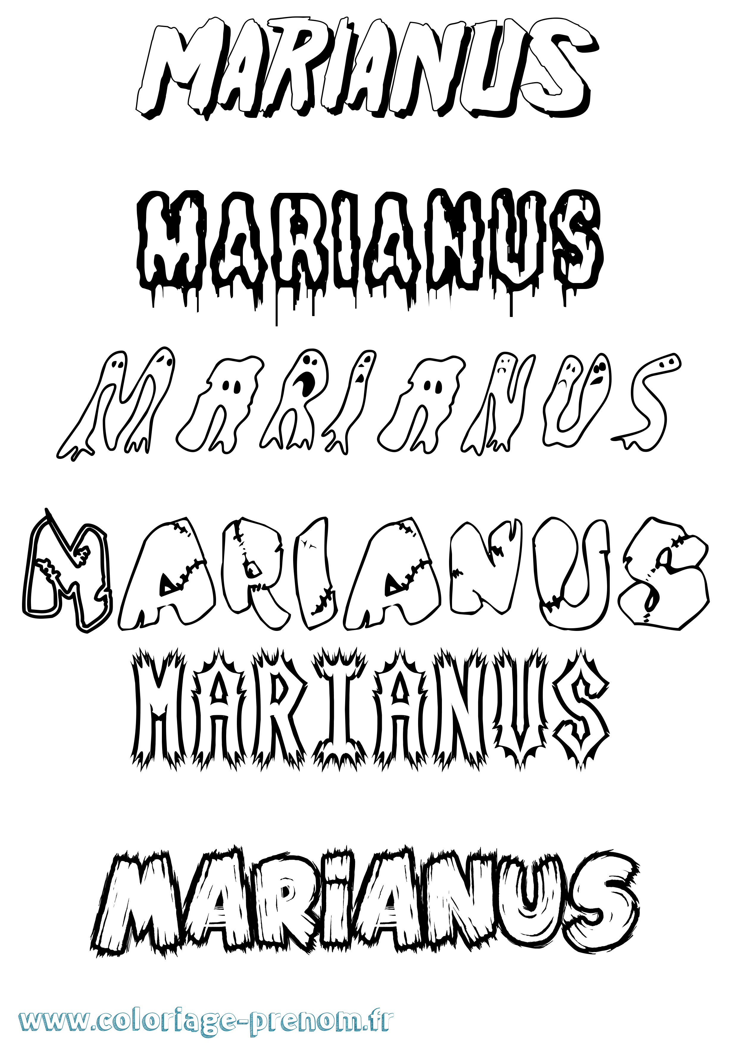 Coloriage prénom Marianus Frisson