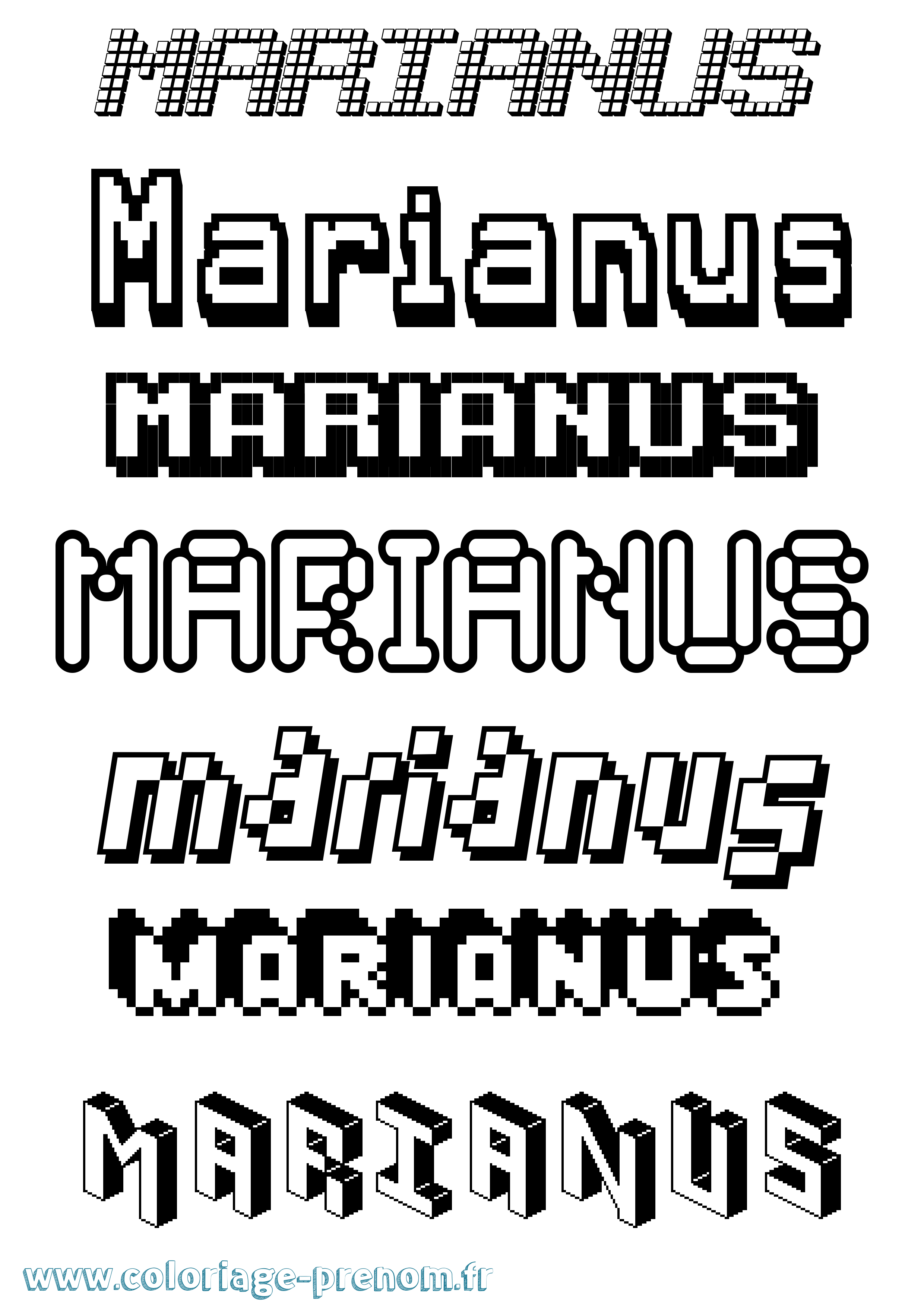 Coloriage prénom Marianus Pixel