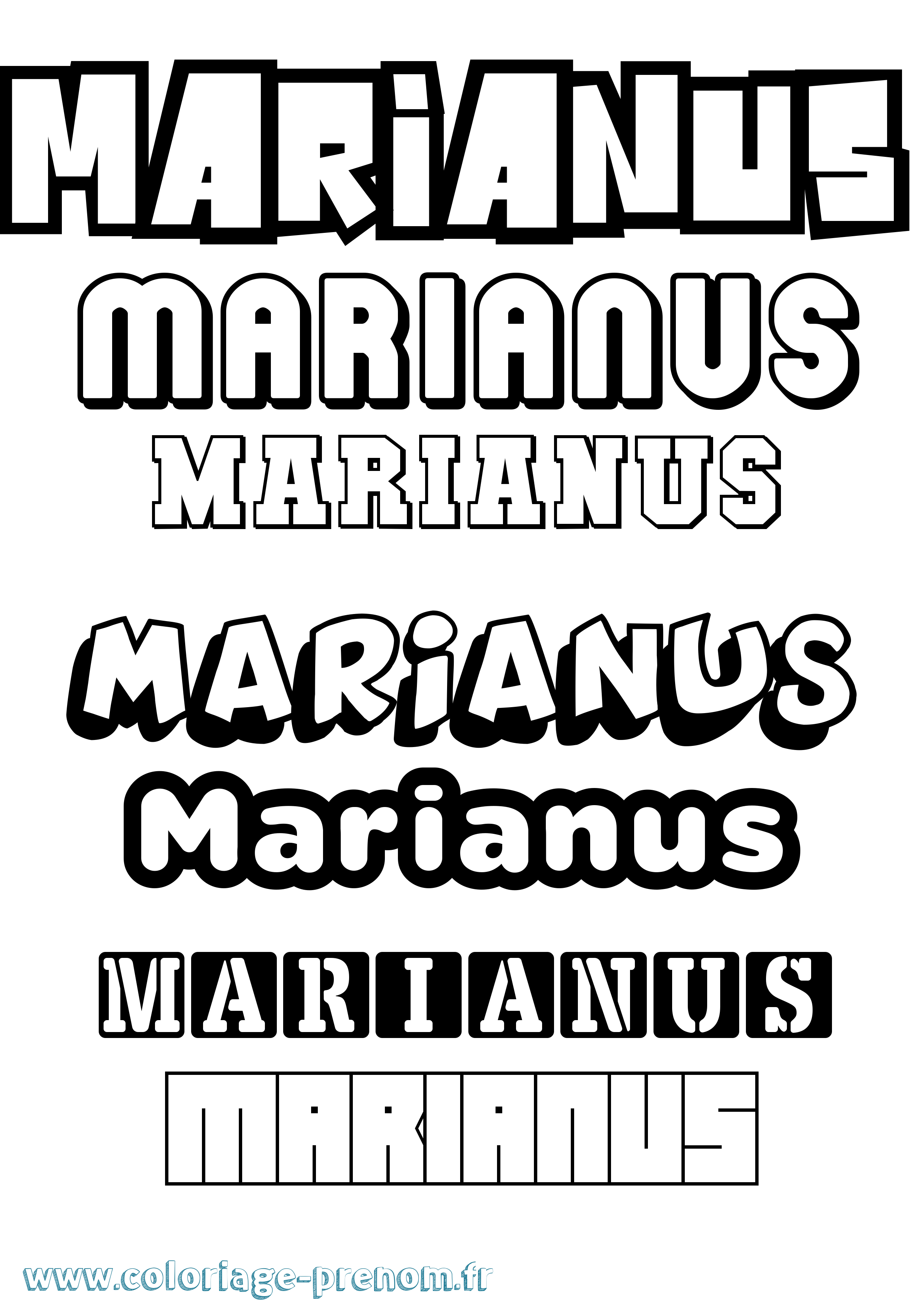 Coloriage prénom Marianus Simple
