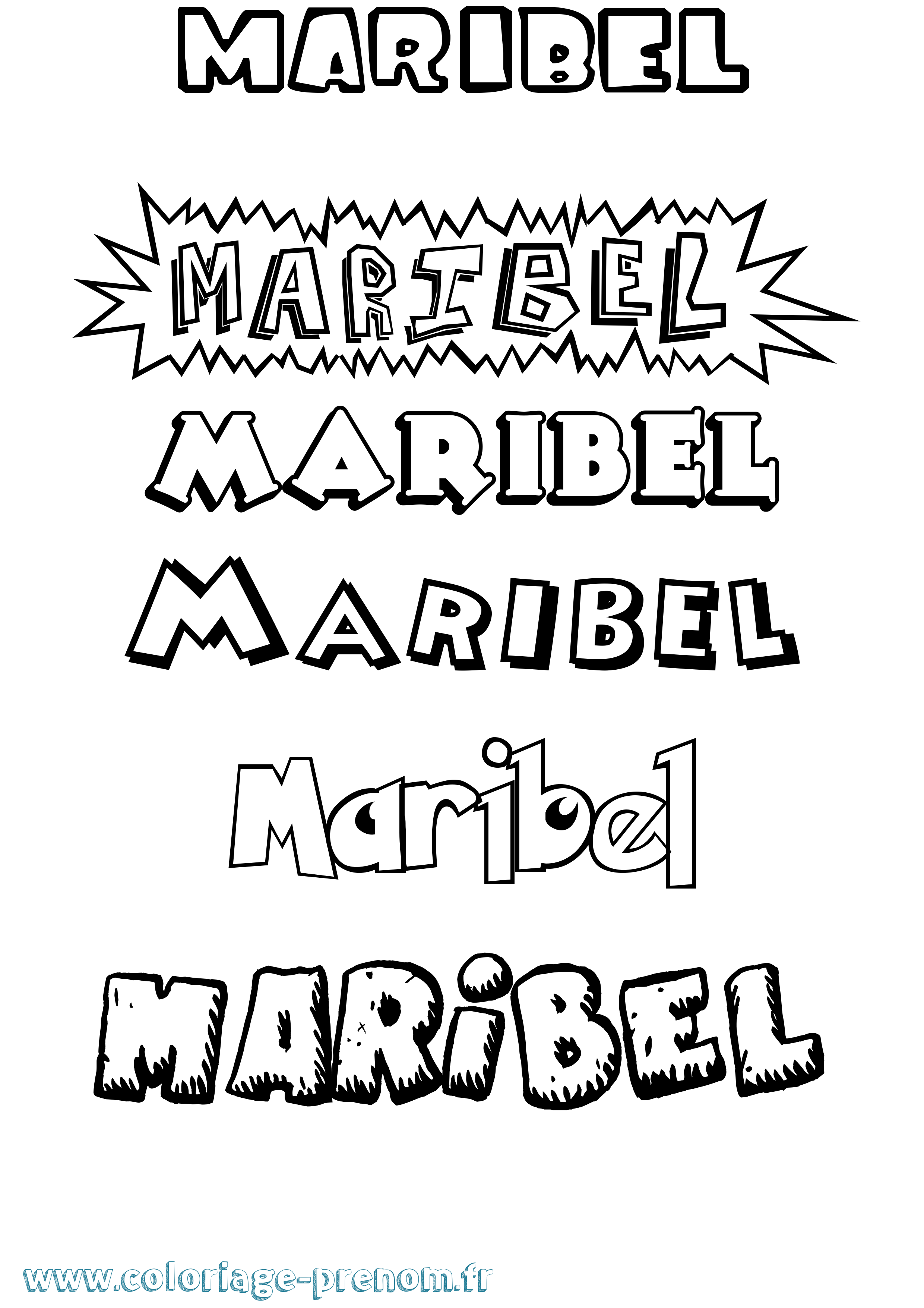Coloriage Maribel Dessin Animé Coloriage prénom Maribel Dessin Animé
