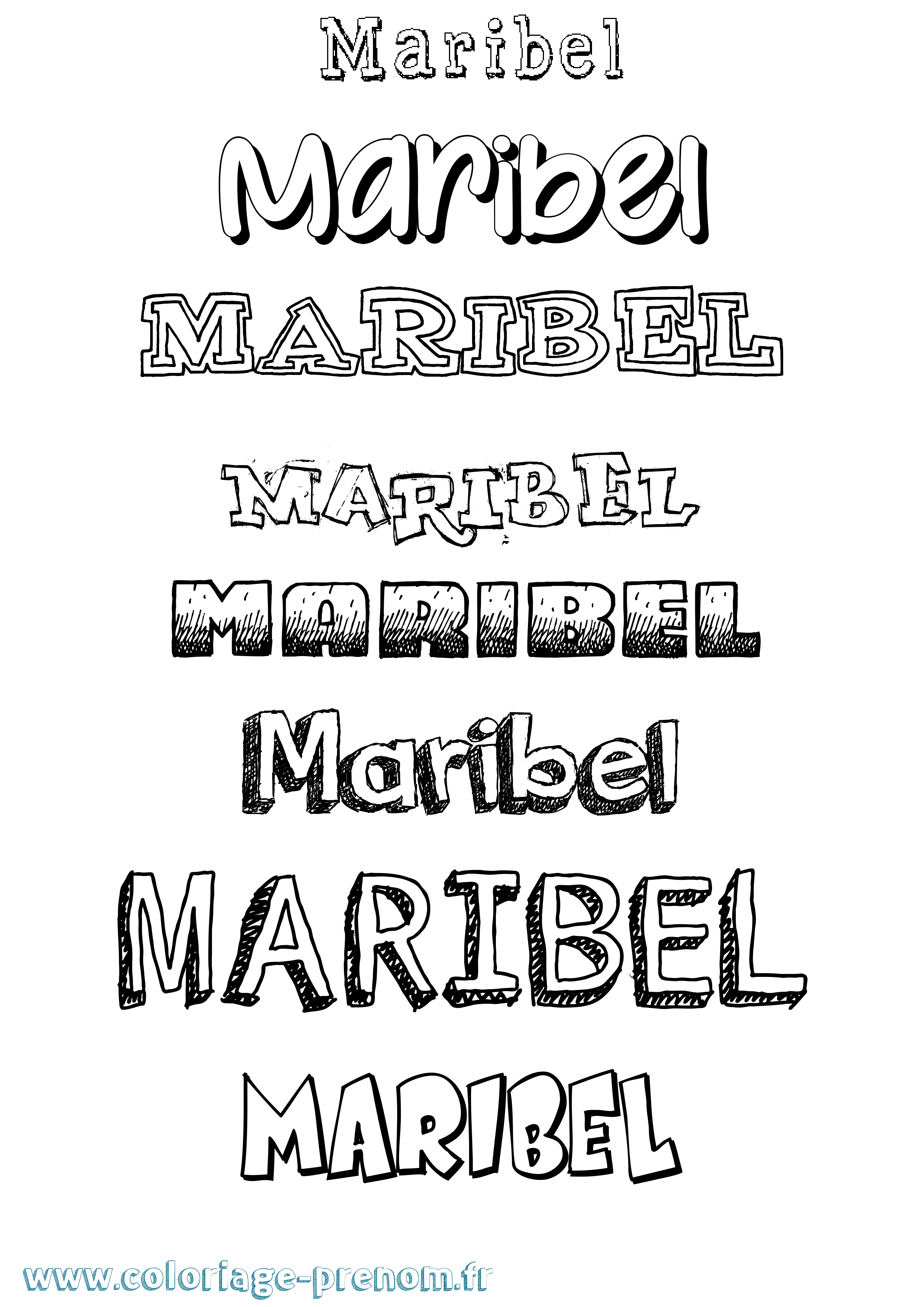 Coloriage Maribel Dessiné Coloriage prénom Maribel Dessiné