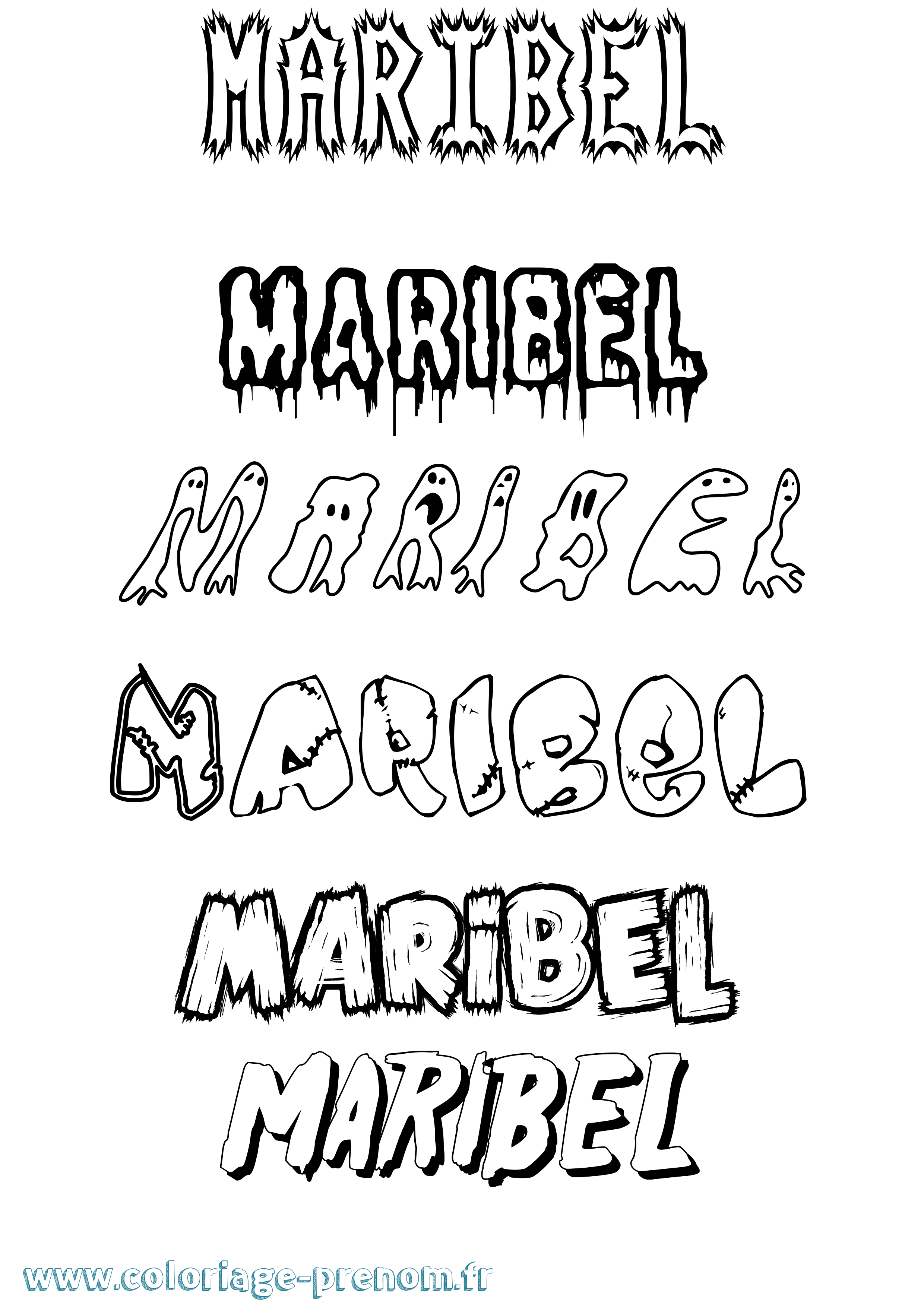 Coloriage Maribel Frisson Coloriage prénom Maribel Frisson