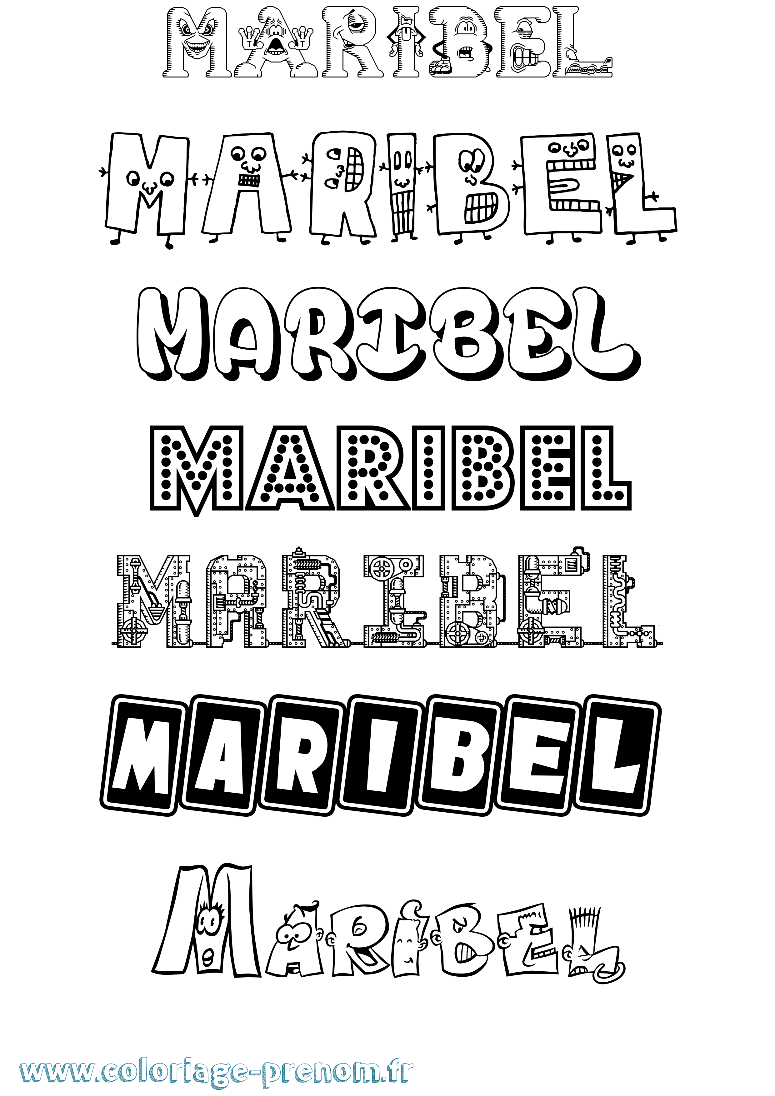 Coloriage Maribel Fun Coloriage prénom Maribel Fun