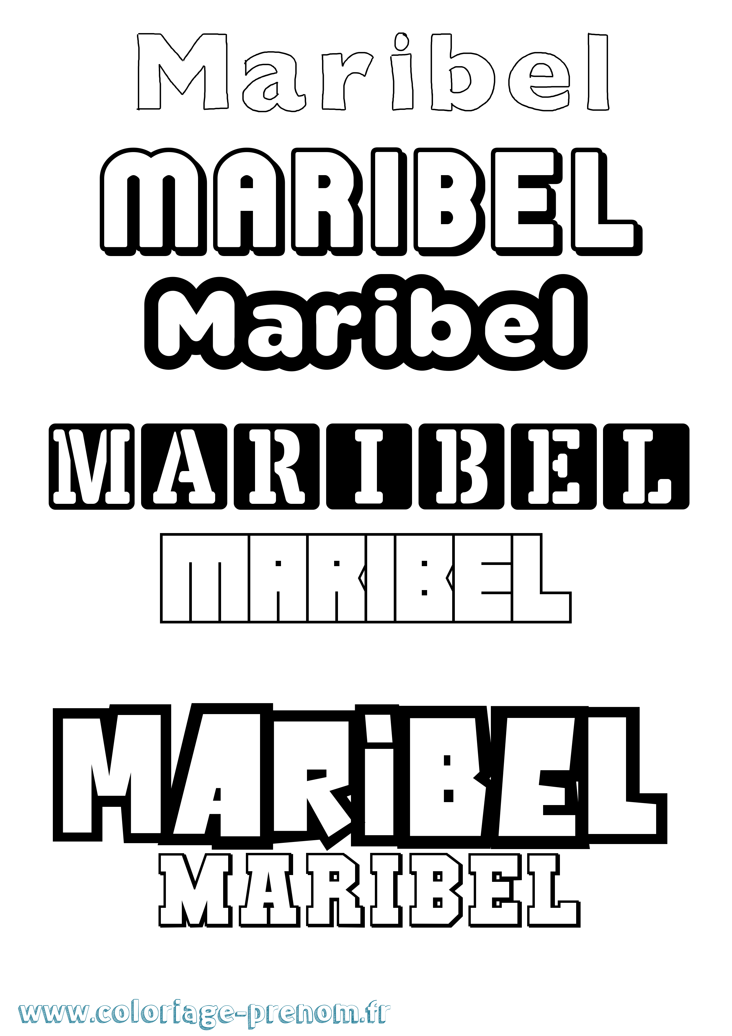 Coloriage Maribel Simple Coloriage prénom Maribel Simple