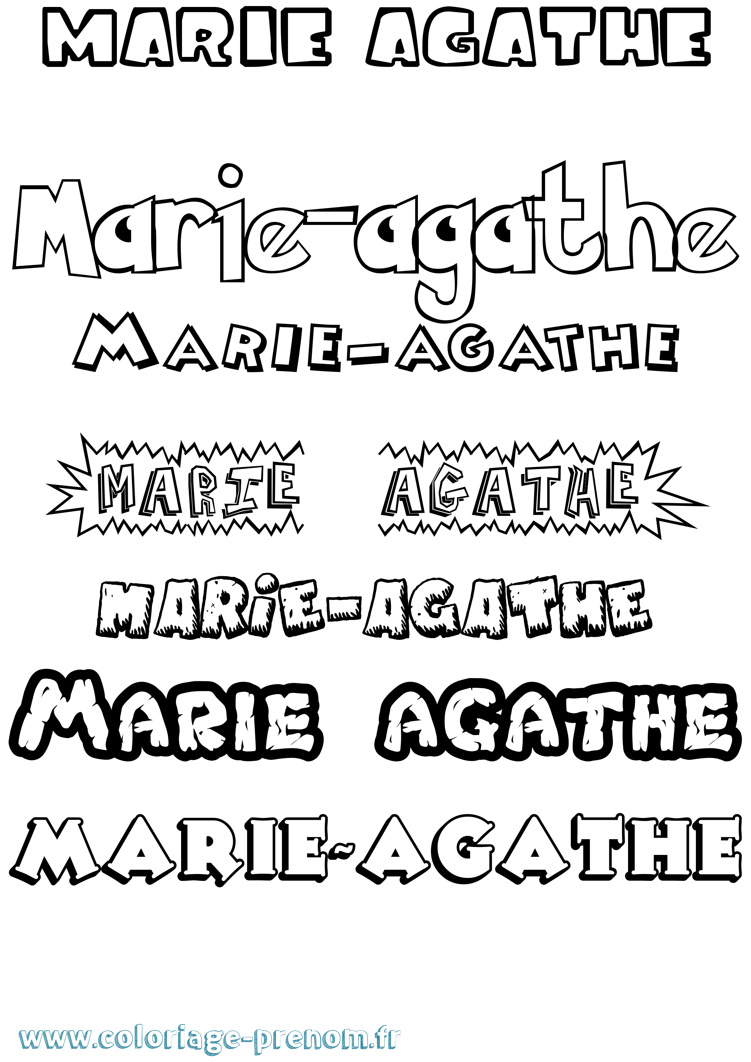 Coloriage prénom Marie-Agathe Dessin Animé