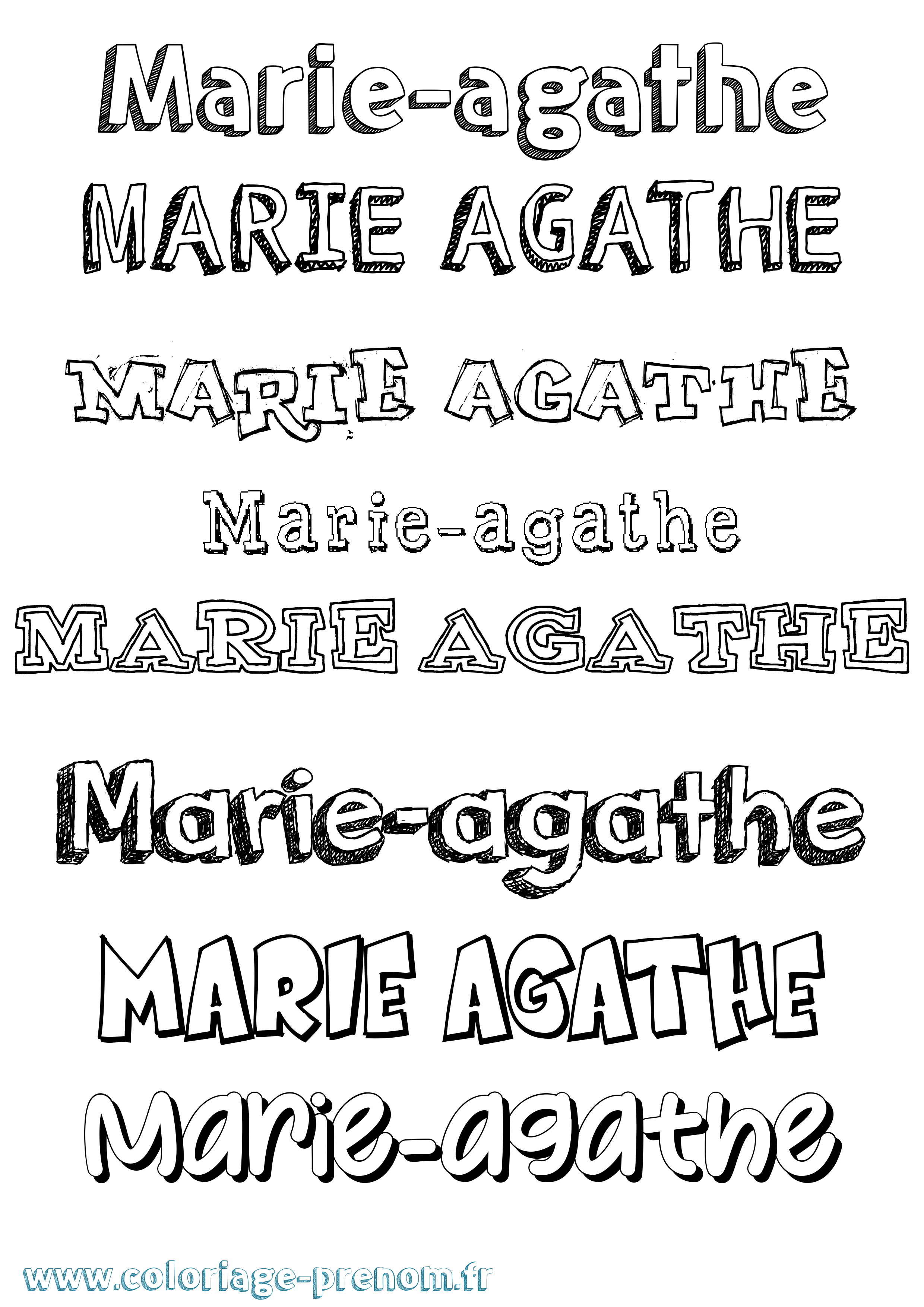Coloriage prénom Marie-Agathe Dessiné