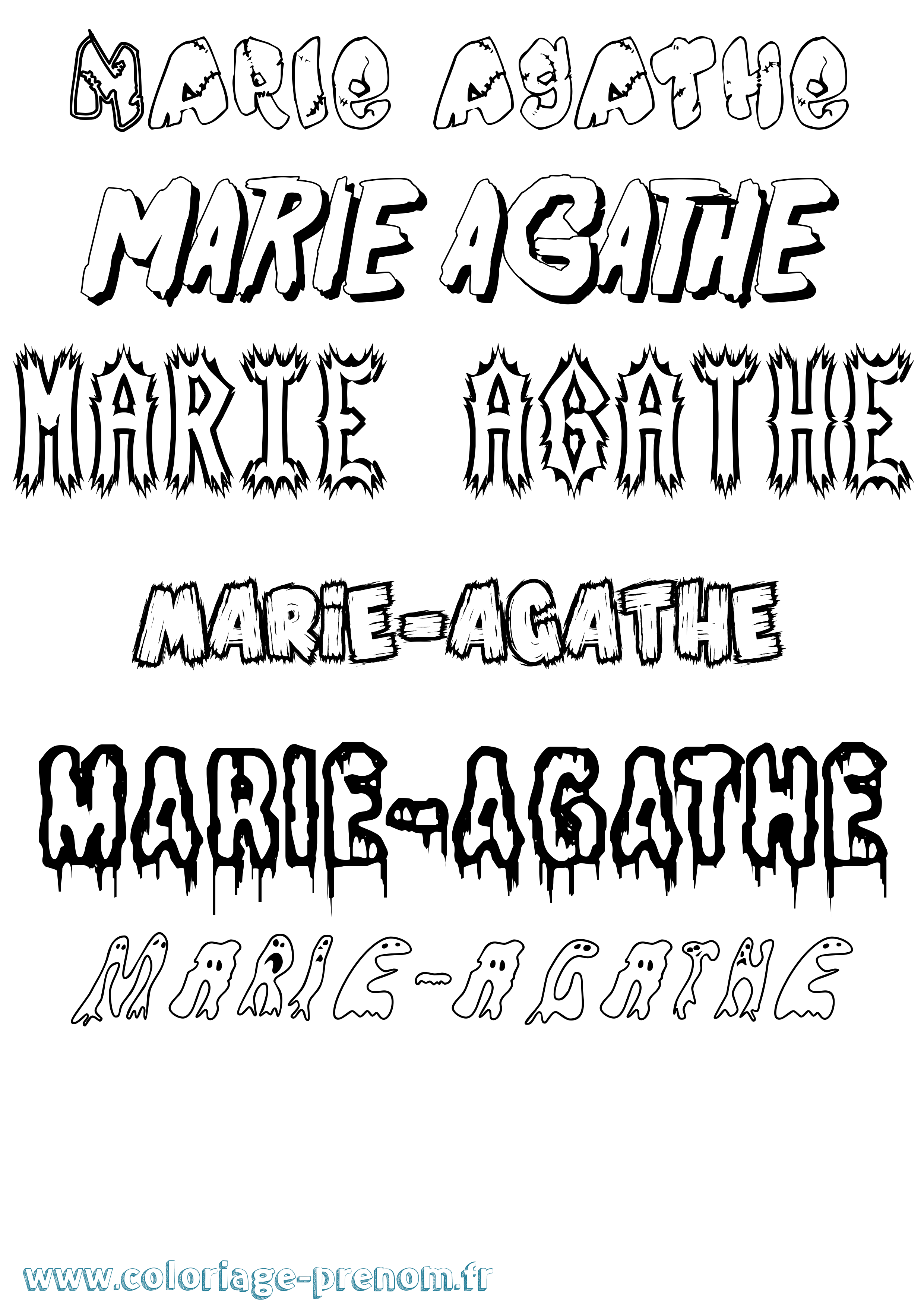 Coloriage prénom Marie-Agathe Frisson