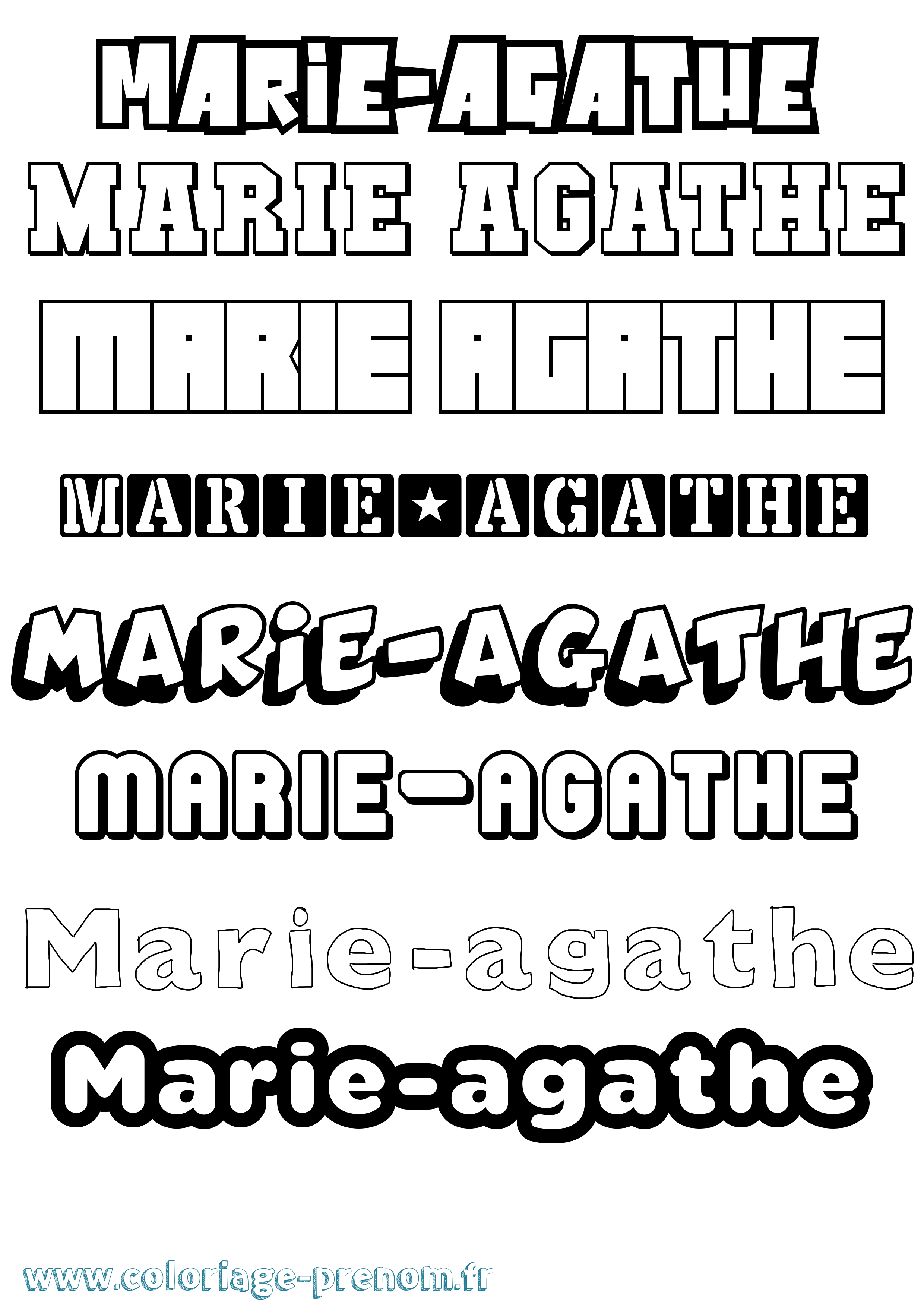 Coloriage prénom Marie-Agathe Simple
