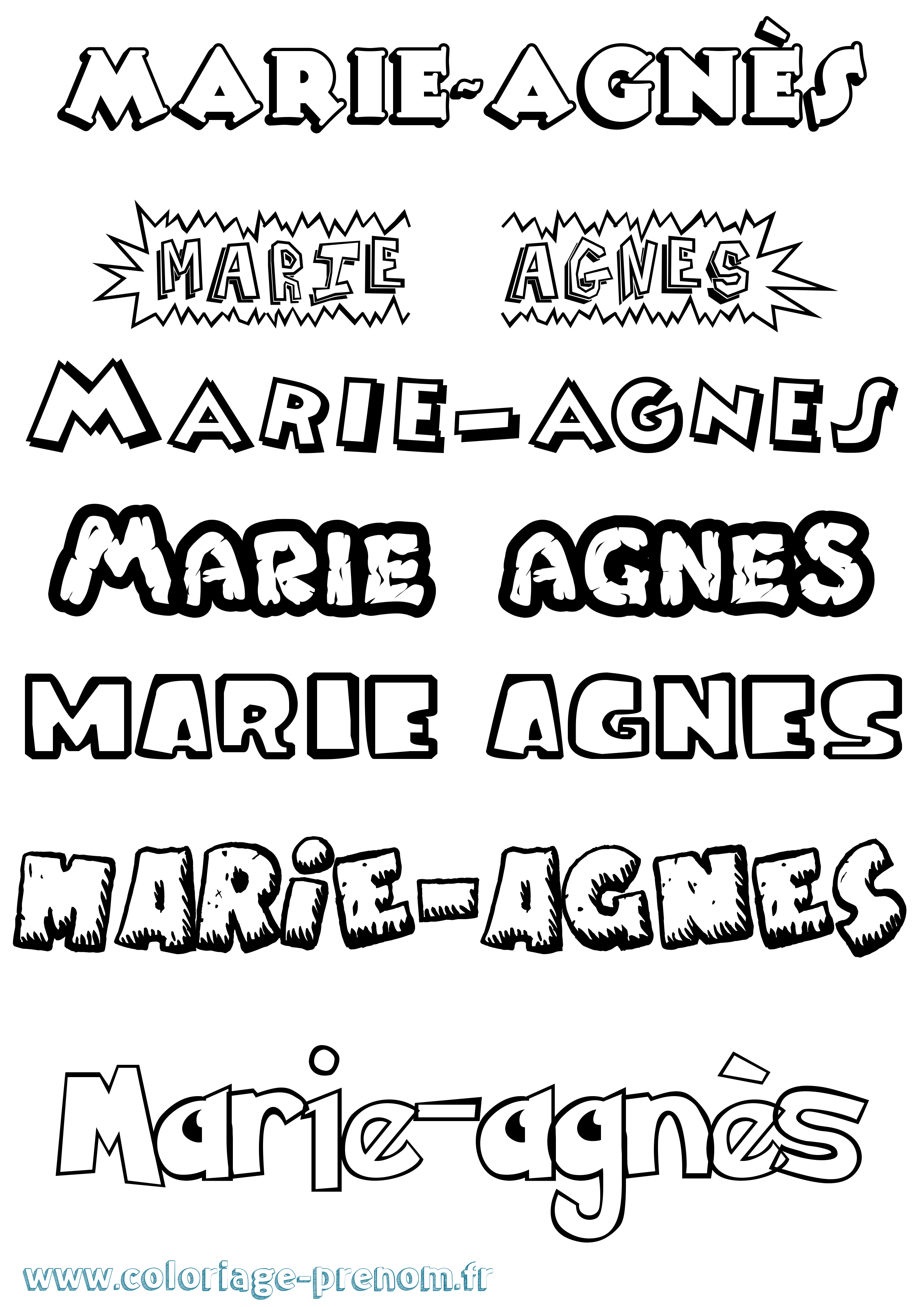 Coloriage prénom Marie-Agnès Dessin Animé