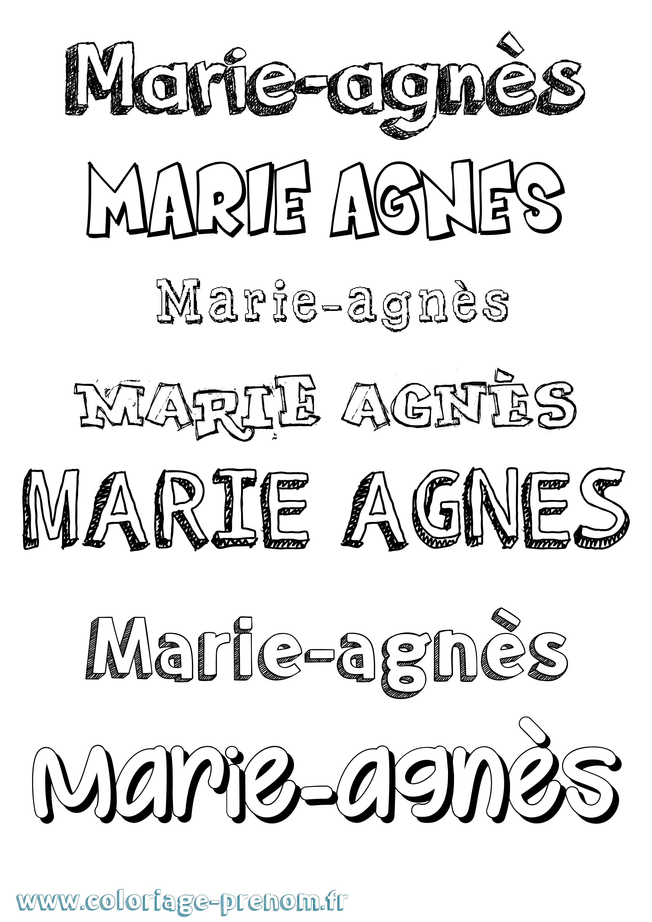 Coloriage prénom Marie-Agnès Dessiné