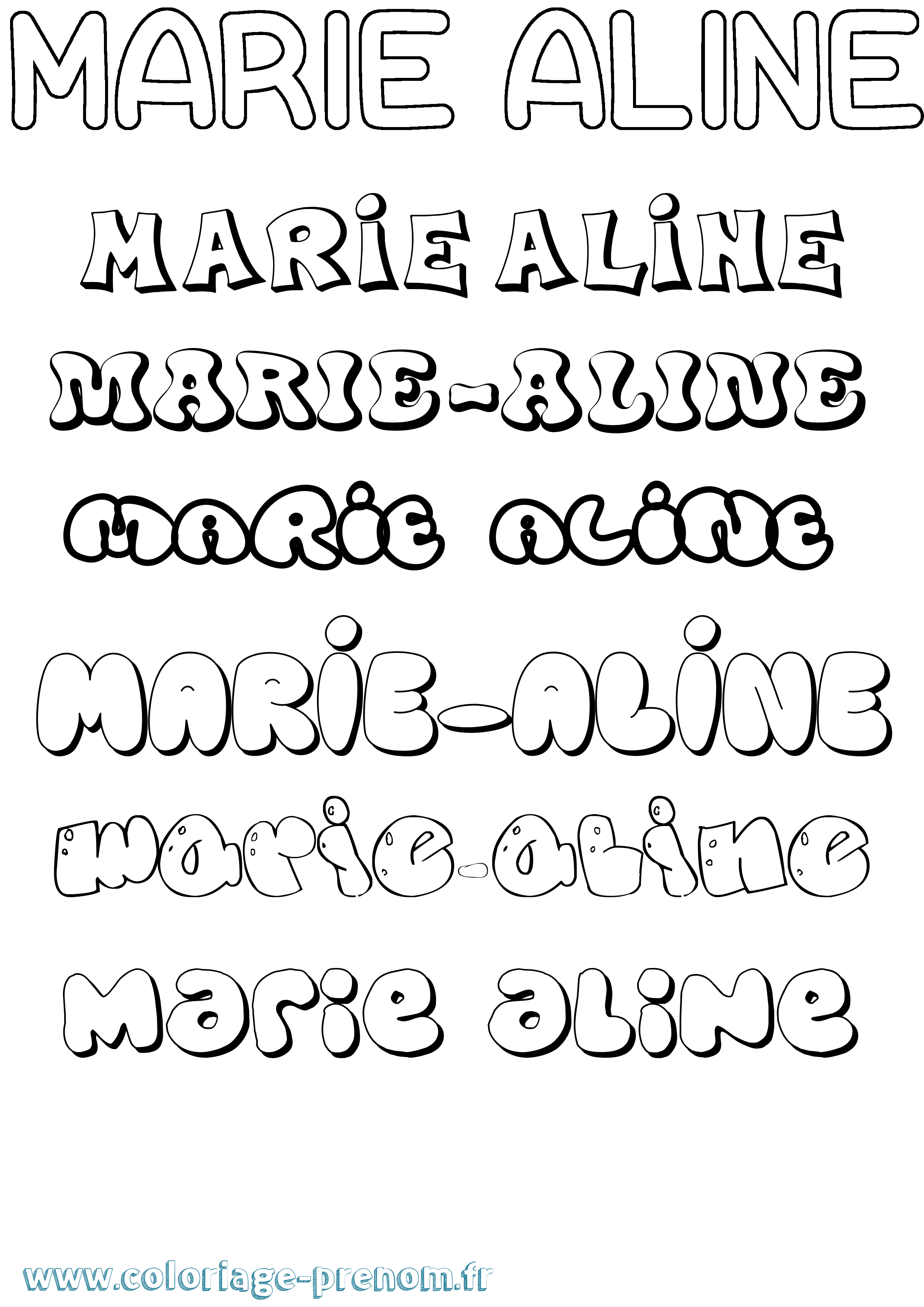 Coloriage prénom Marie-Aline Bubble