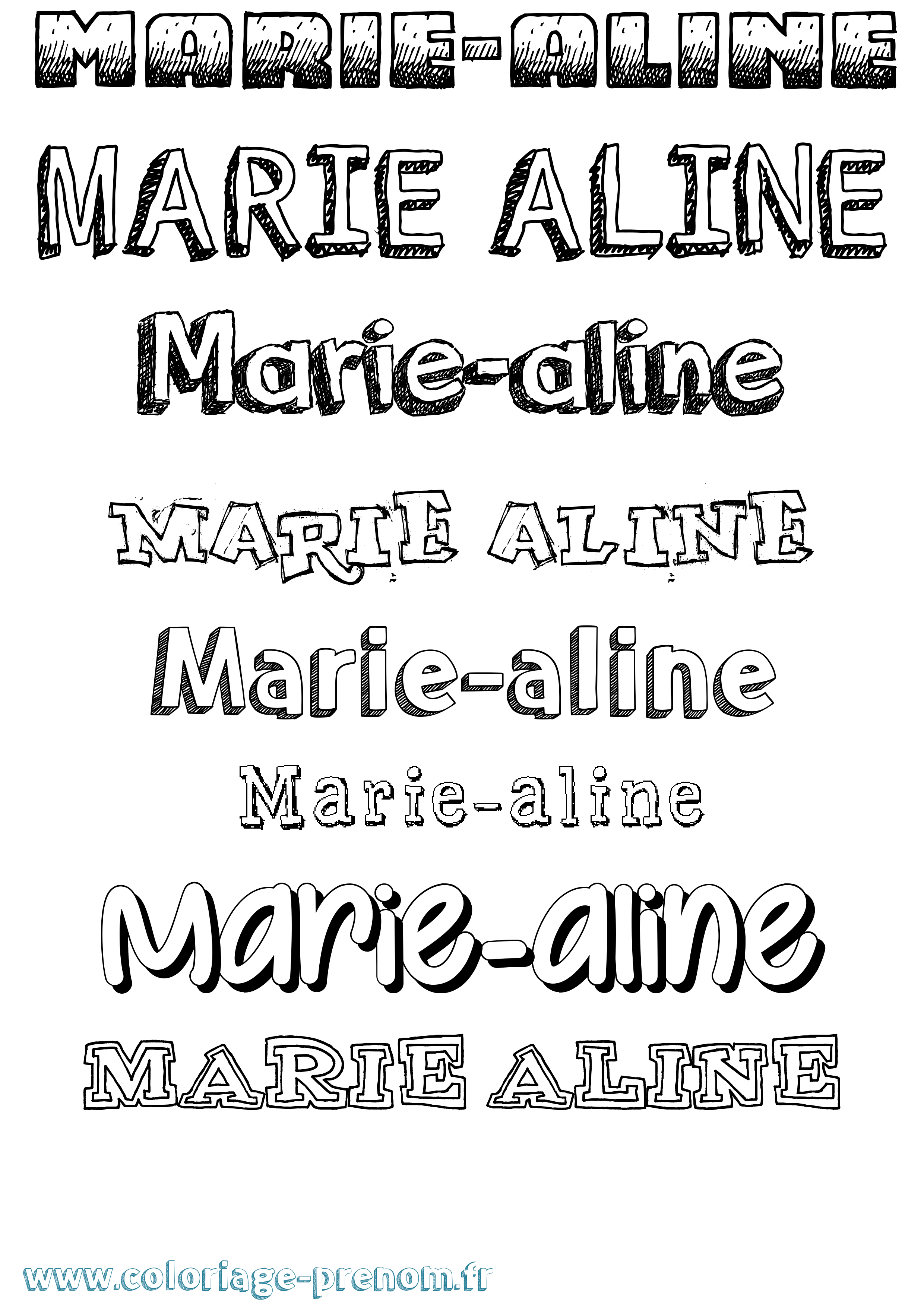 Coloriage prénom Marie-Aline Dessiné