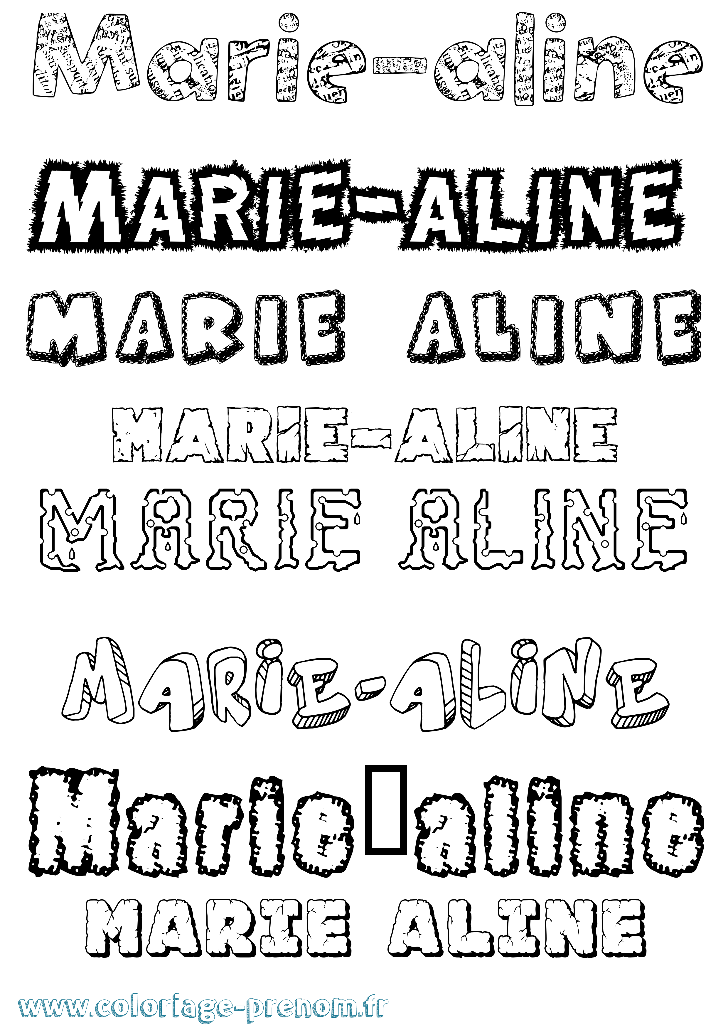 Coloriage prénom Marie-Aline Destructuré