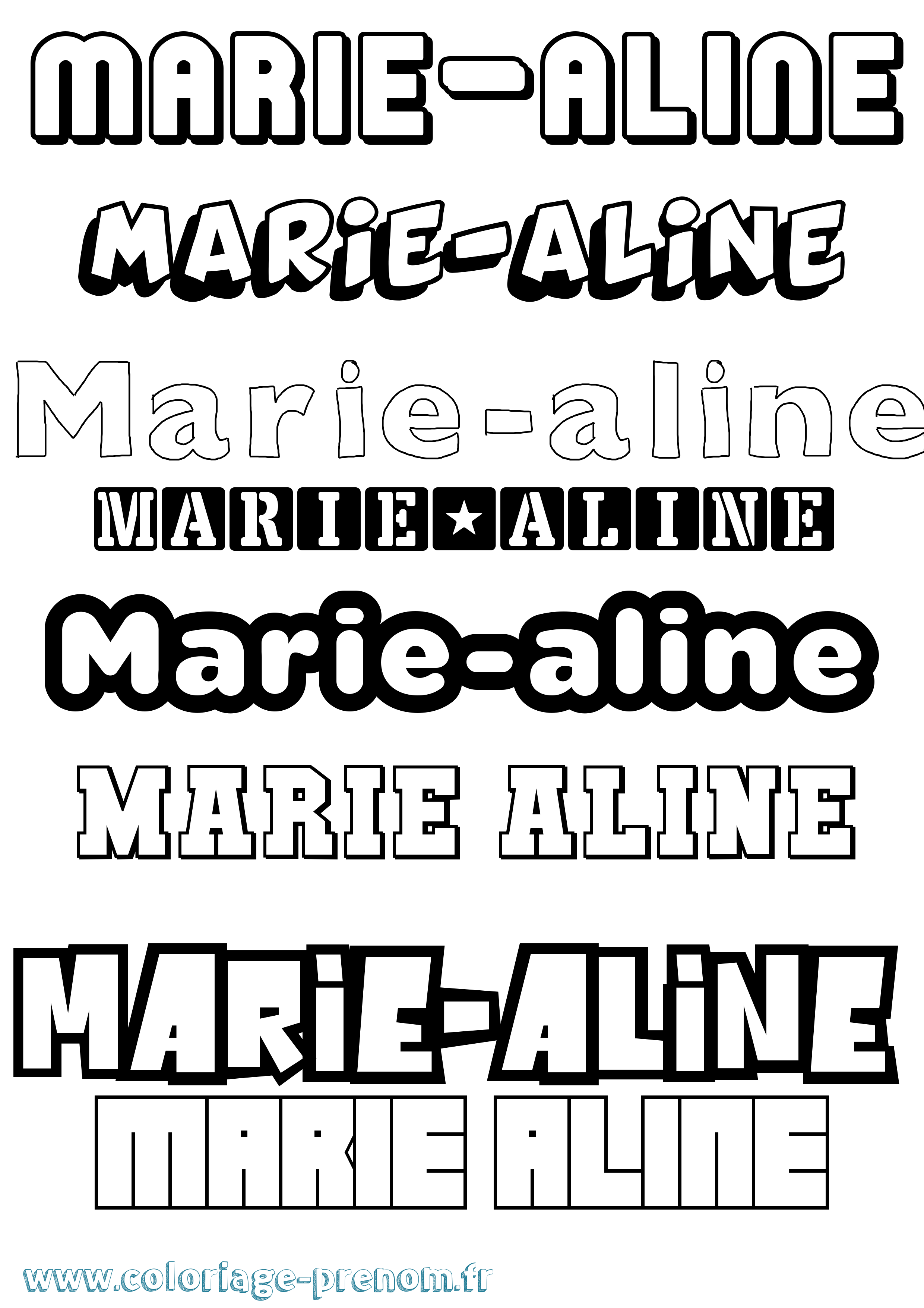 Coloriage prénom Marie-Aline Simple