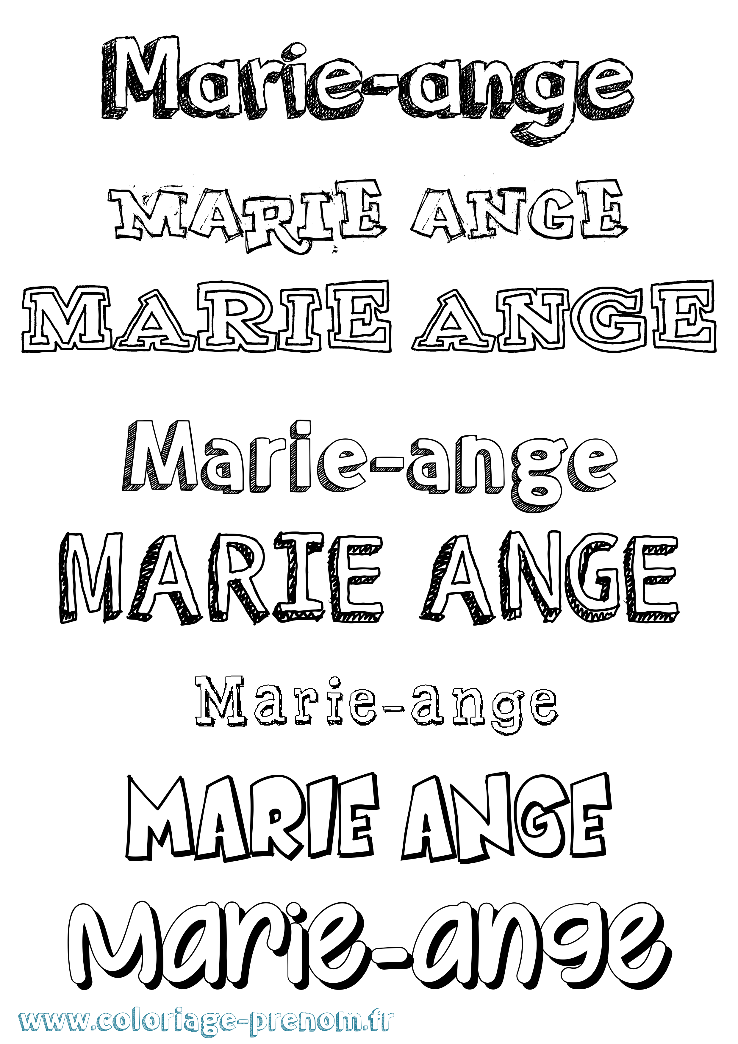 Coloriage prénom Marie-Ange Dessiné