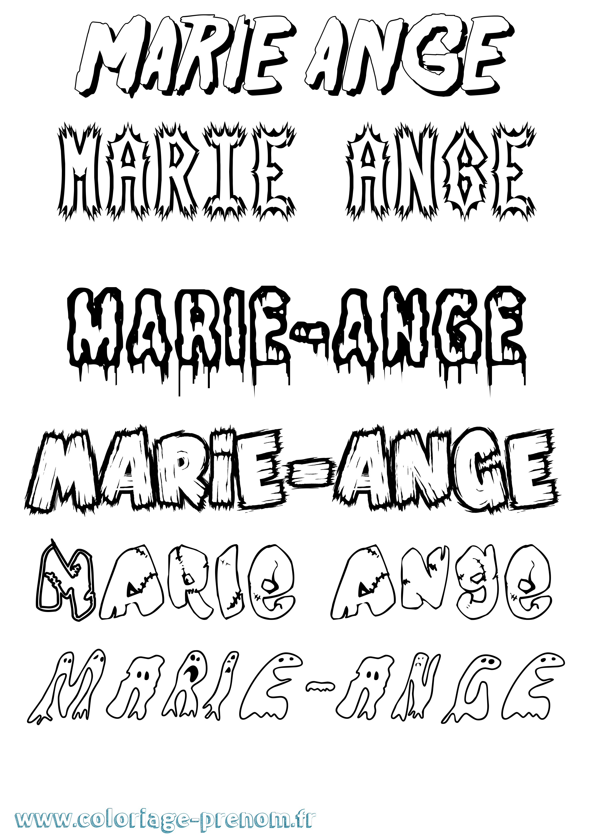 Coloriage prénom Marie-Ange Frisson