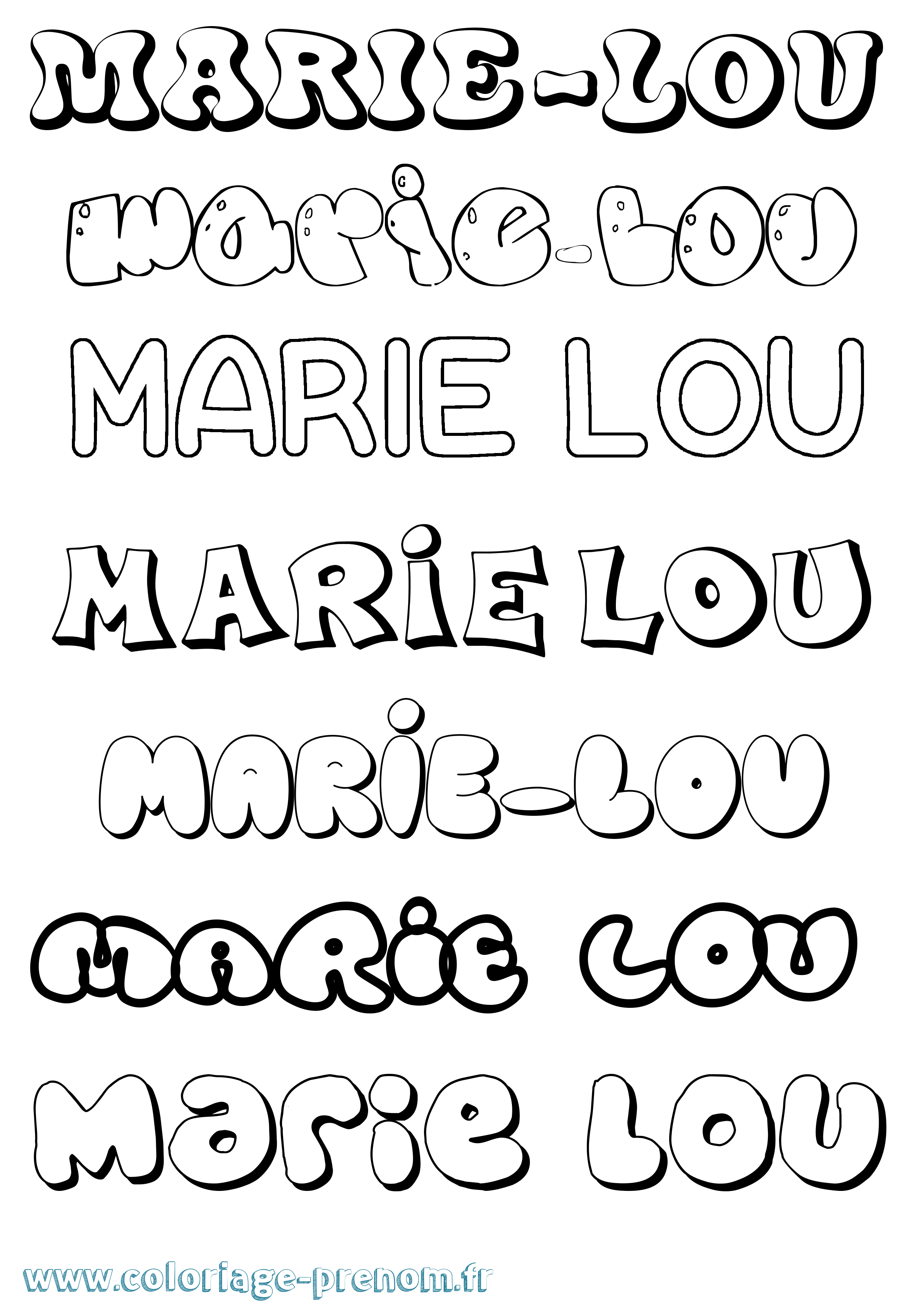 Coloriage prénom Marie-Lou
