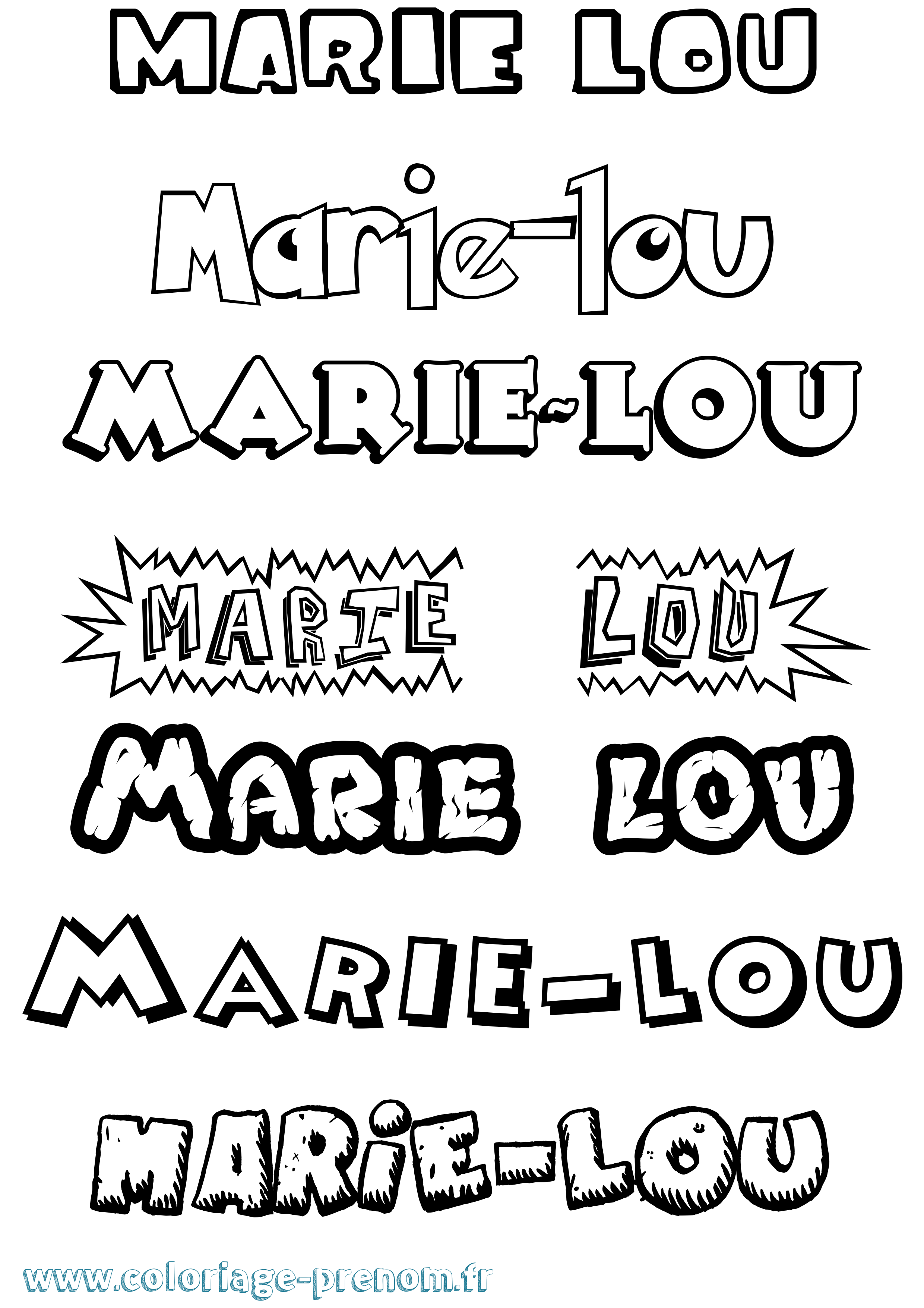 Coloriage prénom Marie-Lou