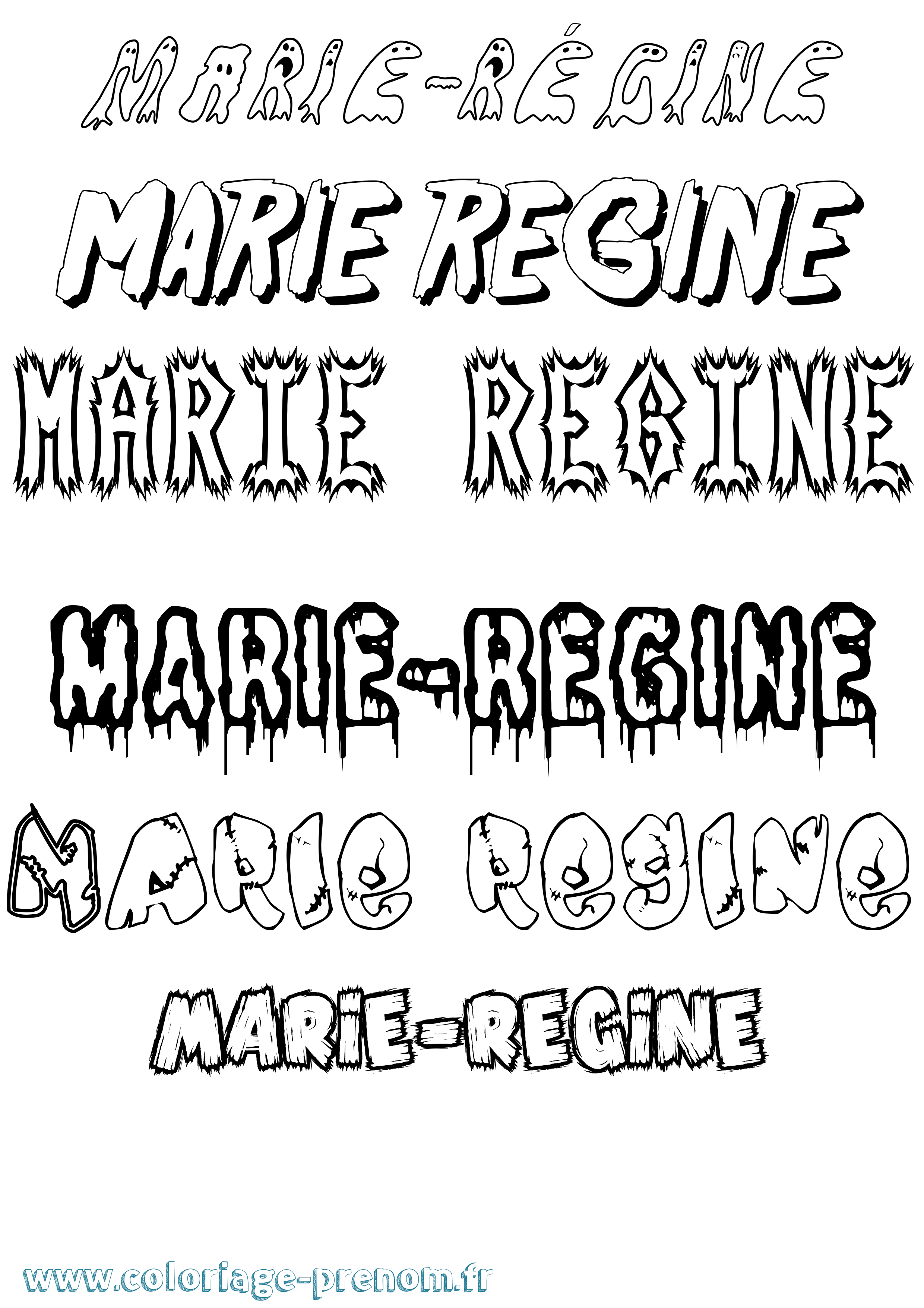 Coloriage prénom Marie-Régine Frisson