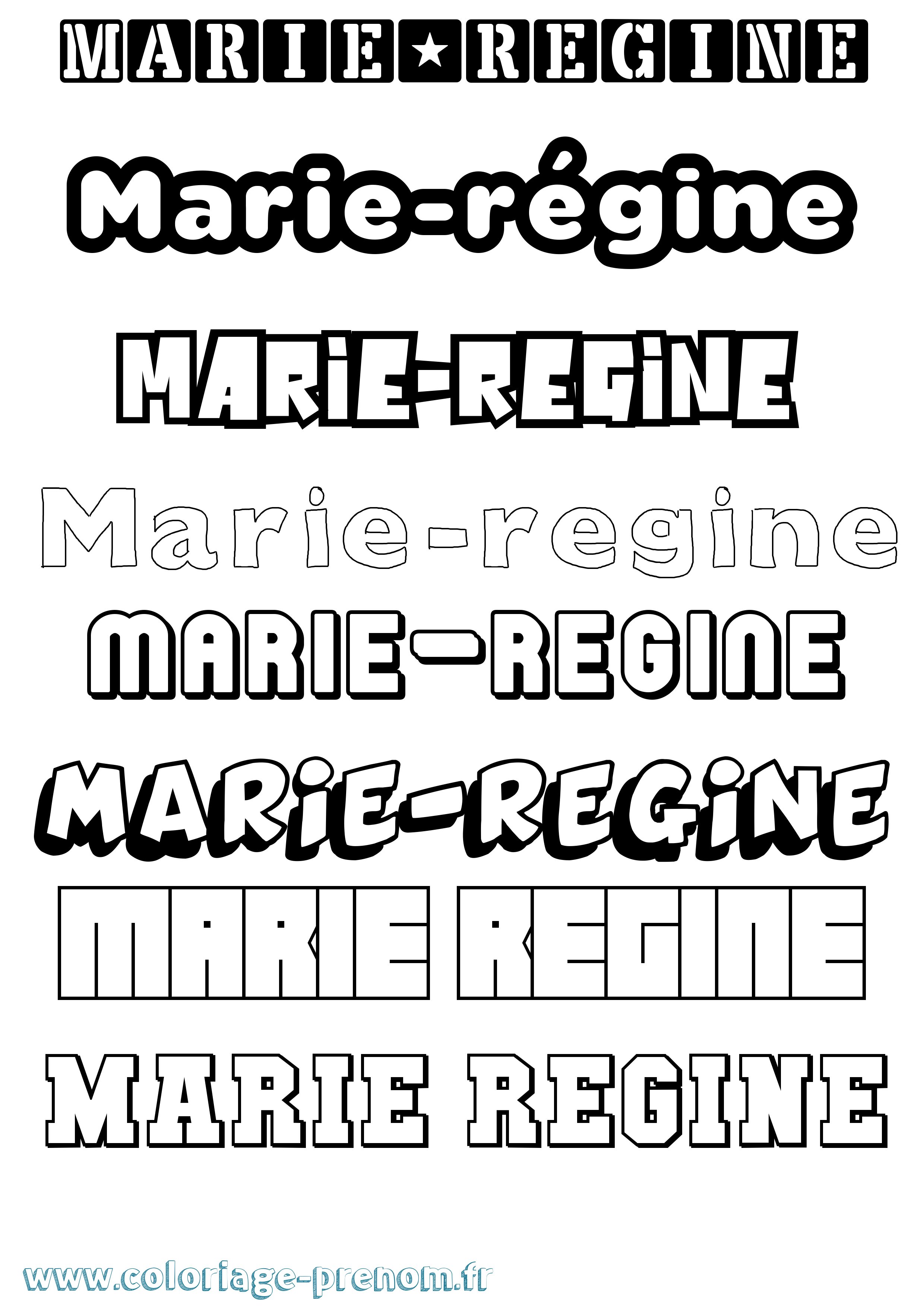 Coloriage prénom Marie-Régine Simple