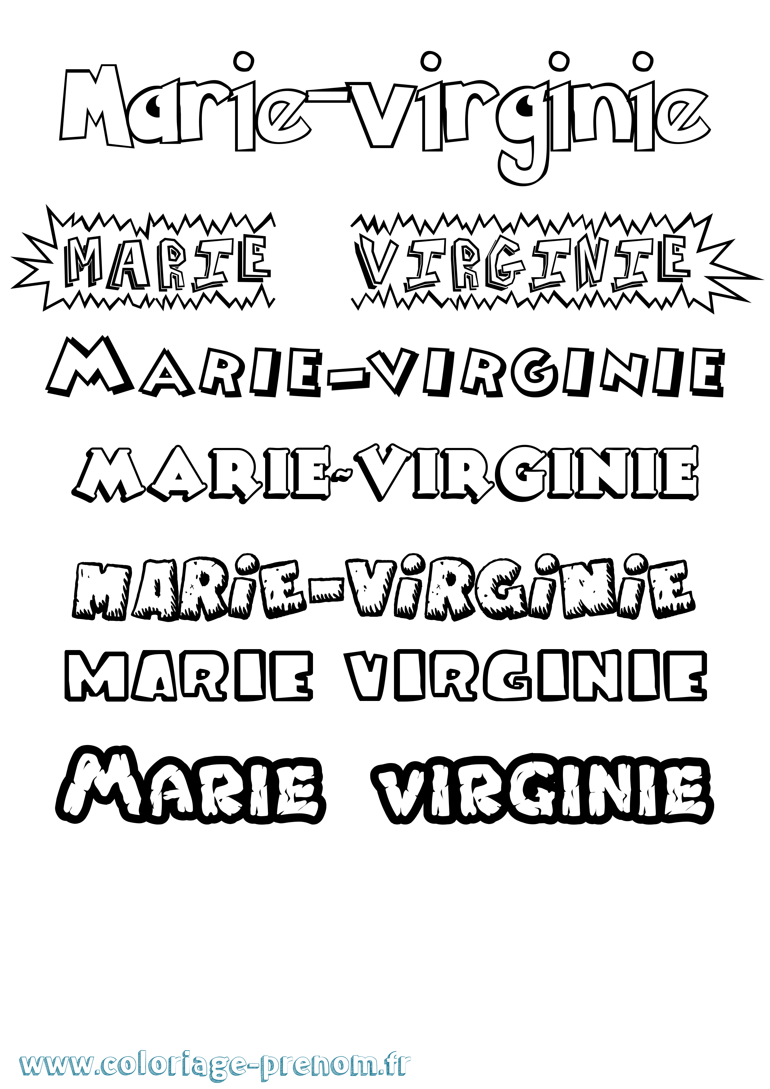 Coloriage prénom Marie-Virginie Dessin Animé