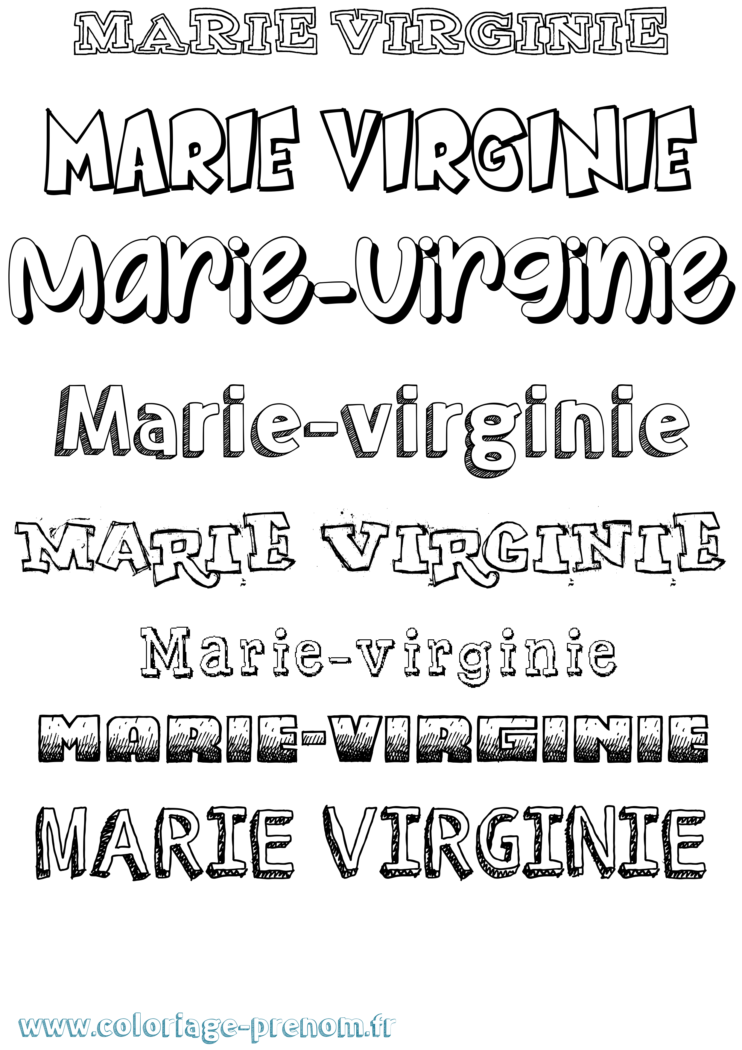 Coloriage prénom Marie-Virginie Dessiné