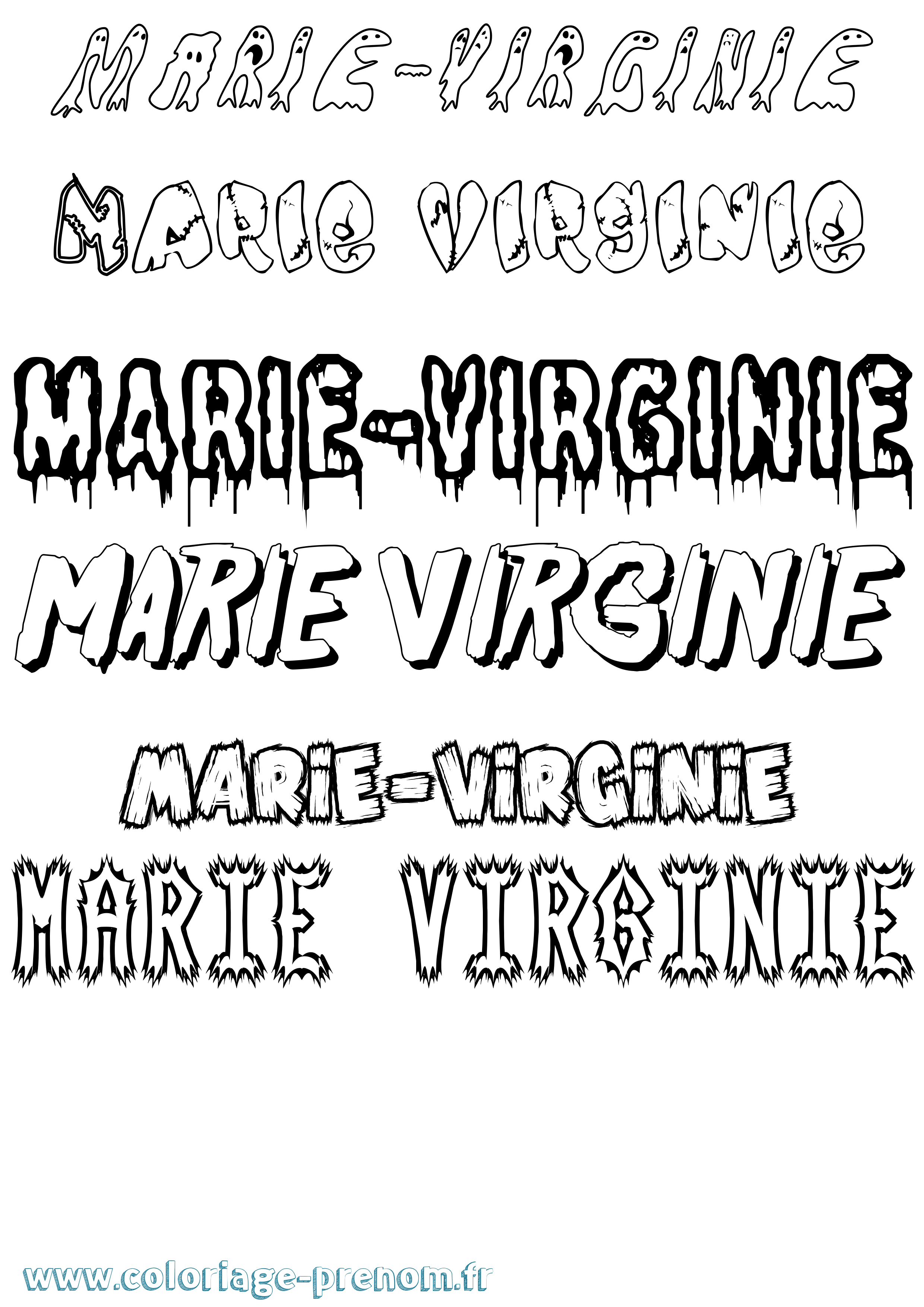 Coloriage prénom Marie-Virginie Frisson