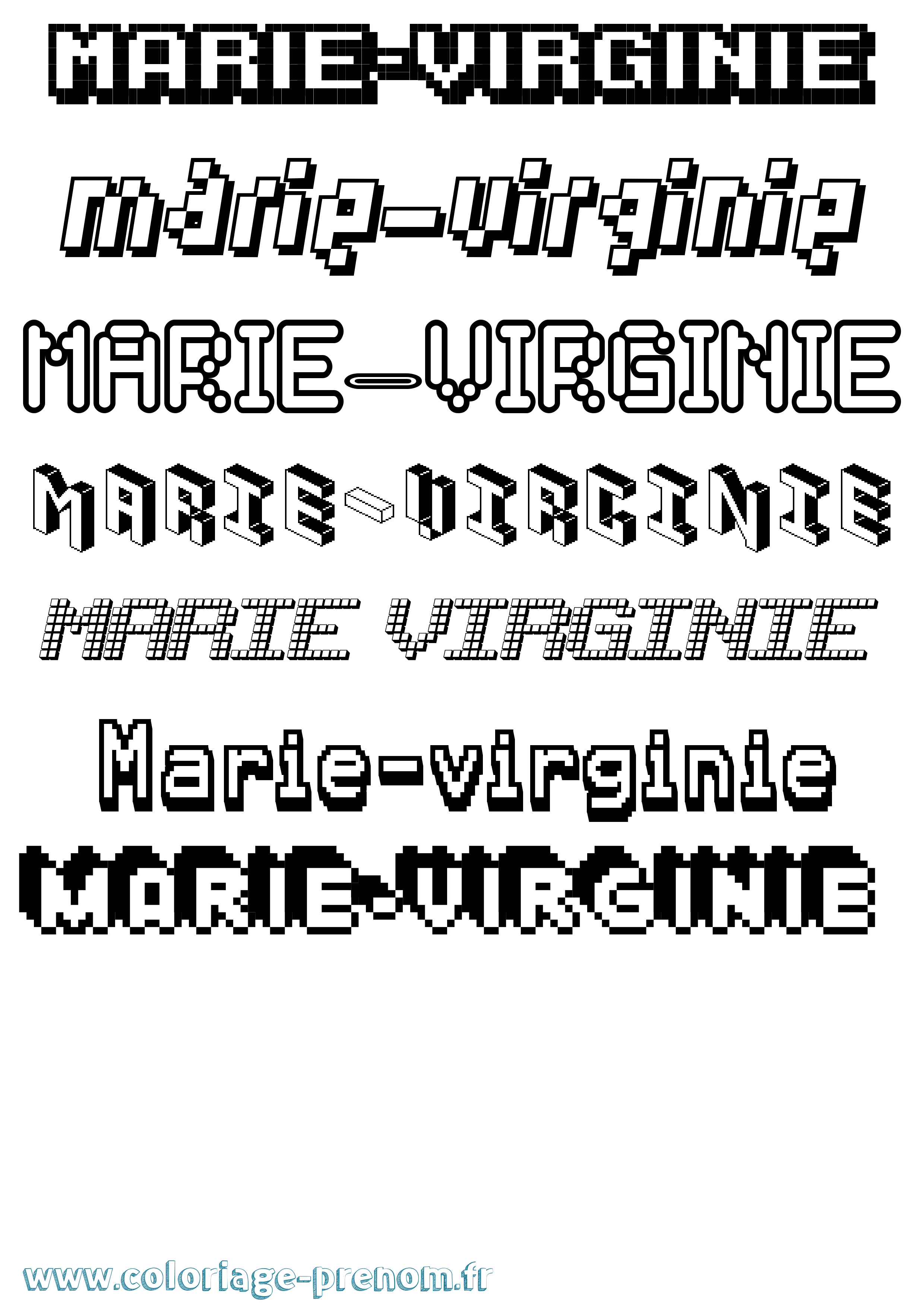 Coloriage prénom Marie-Virginie Pixel