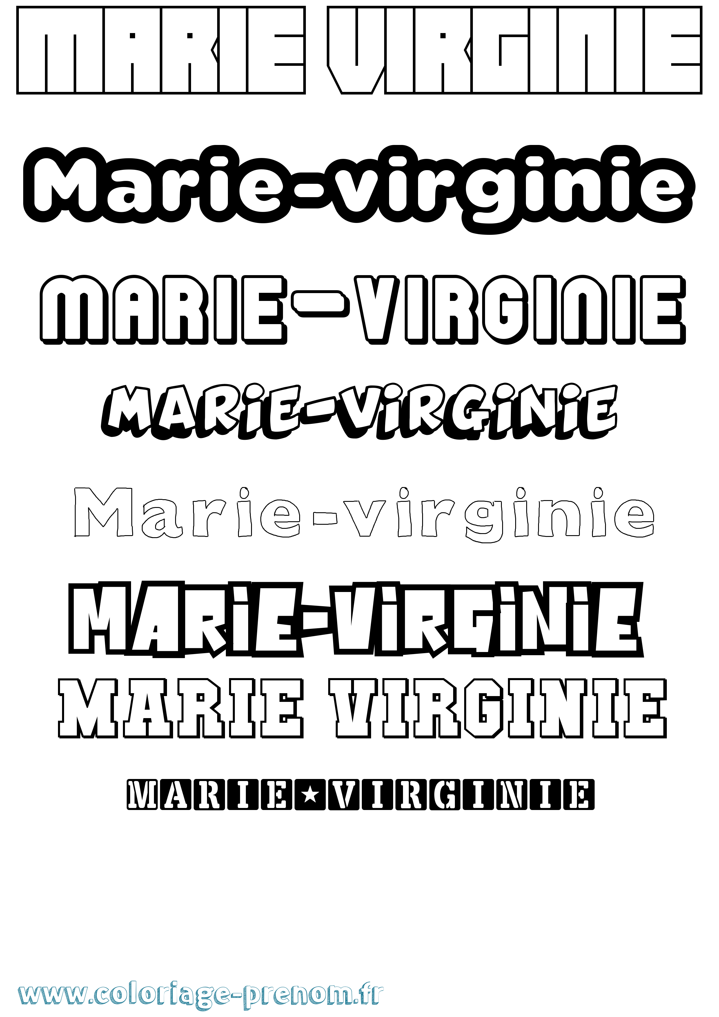 Coloriage prénom Marie-Virginie Simple