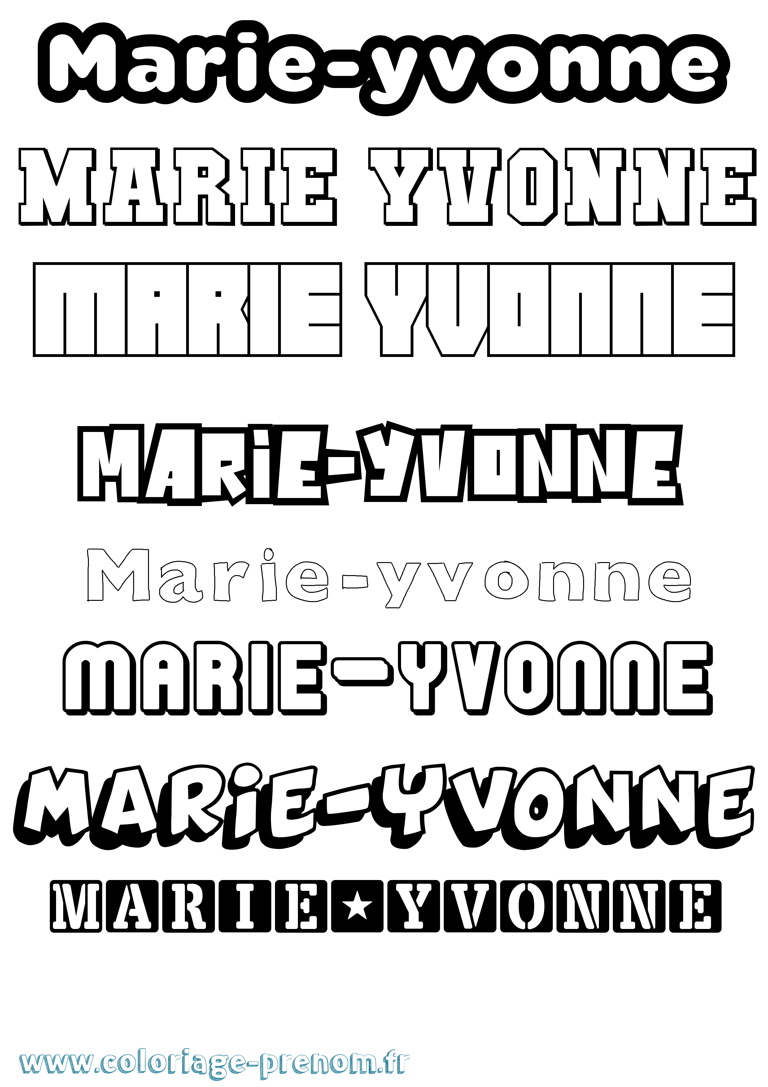 Coloriage prénom Marie-Yvonne Simple