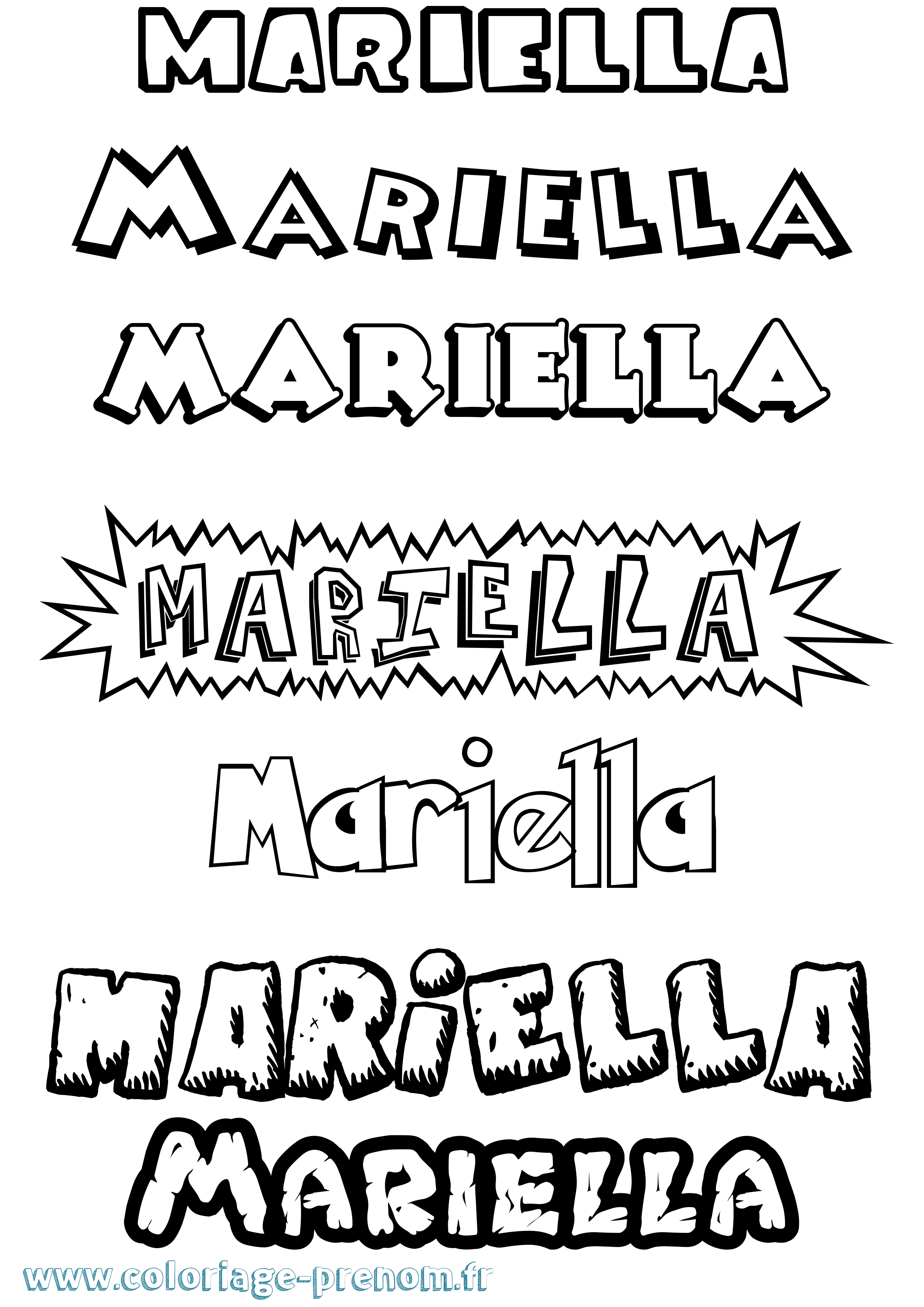 Coloriage prénom Mariella Dessin Animé