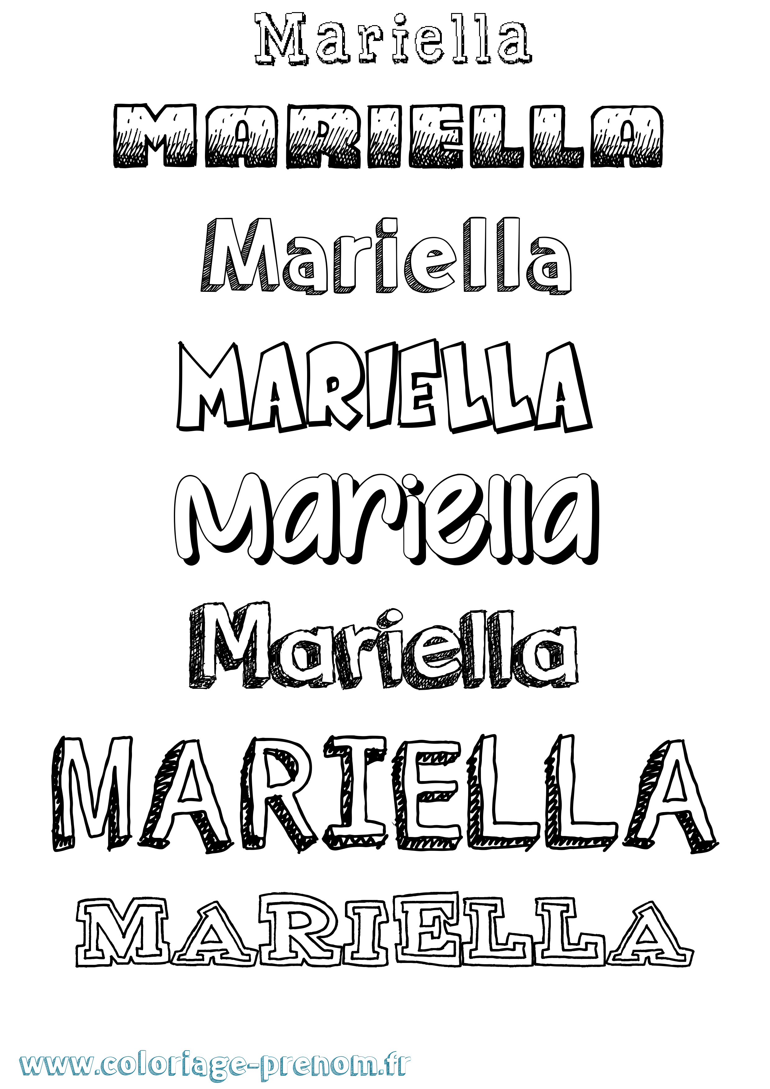 Coloriage Mariella Dessiné Coloriage prénom Mariella Dessiné