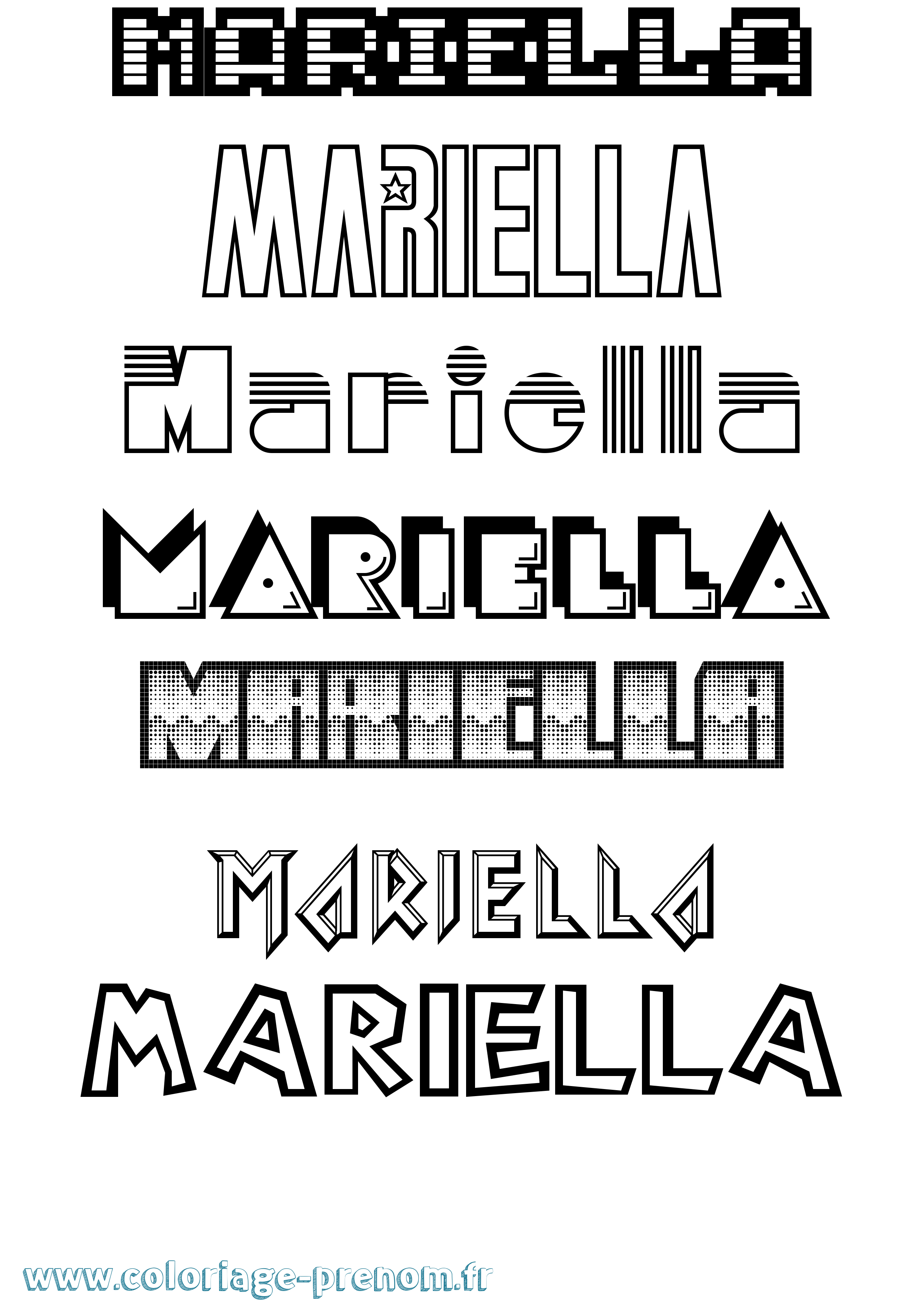 Coloriage prénom Mariella Jeux Vidéos