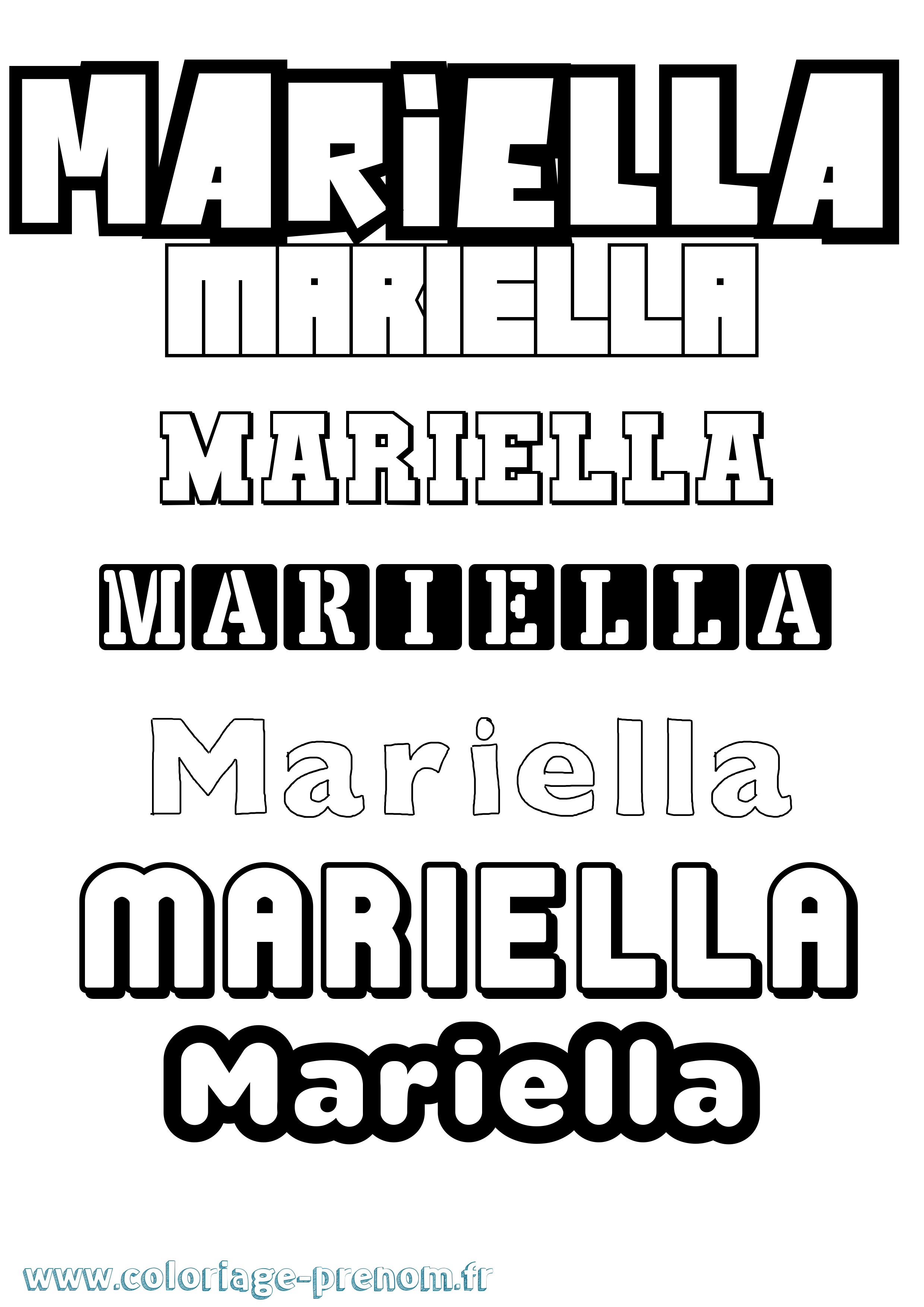 Coloriage Mariella Simple Coloriage prénom Mariella Simple