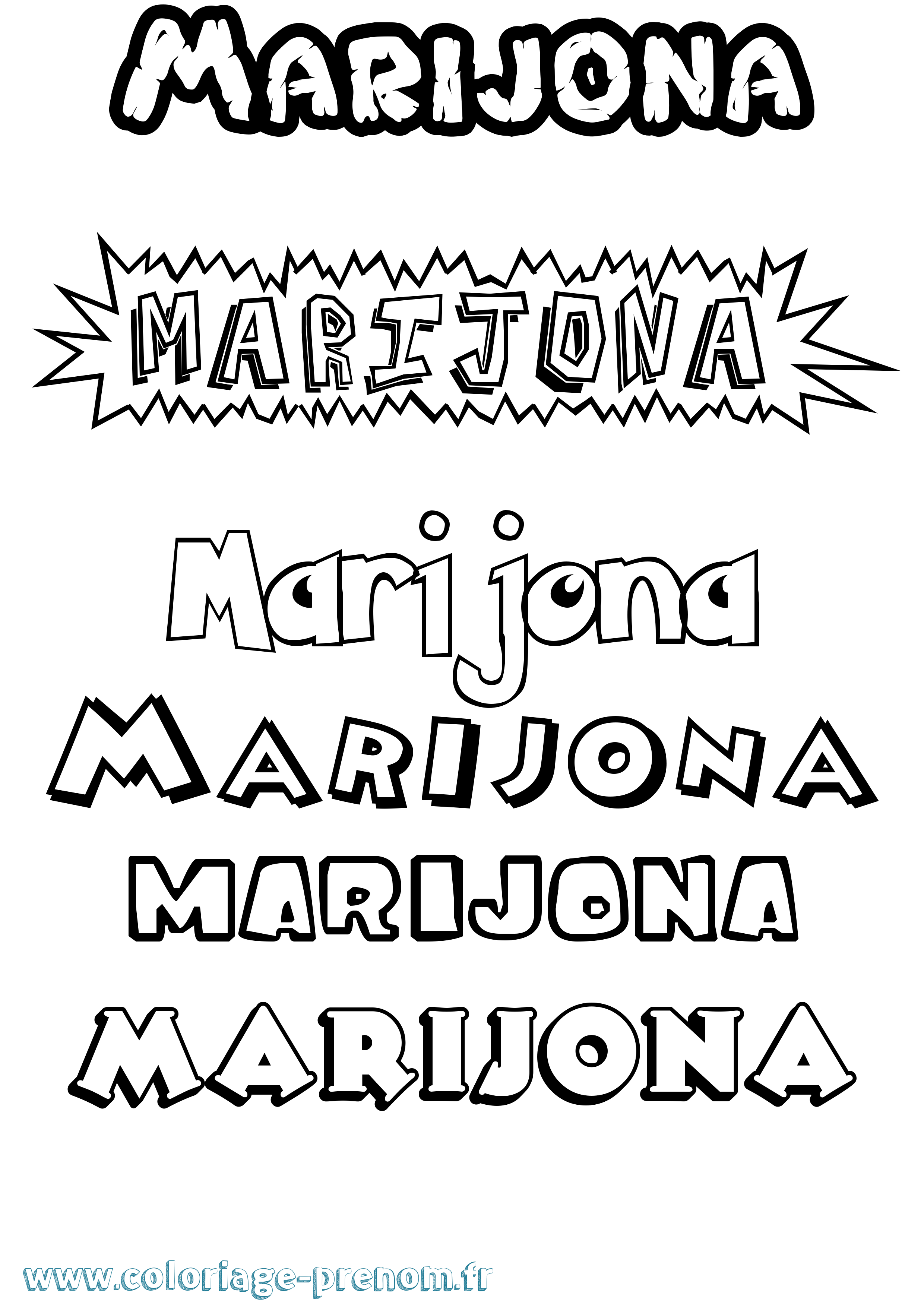 Coloriage prénom Marijona