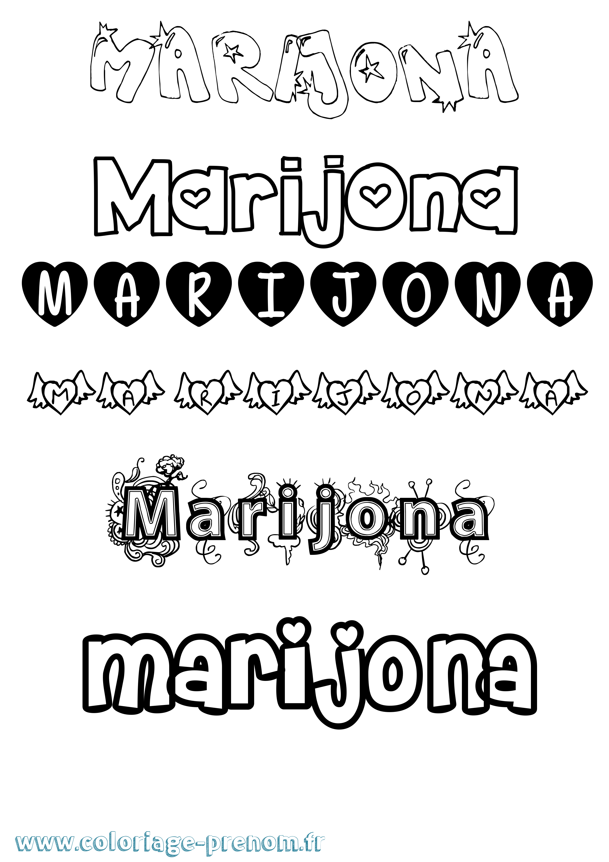 Coloriage prénom Marijona