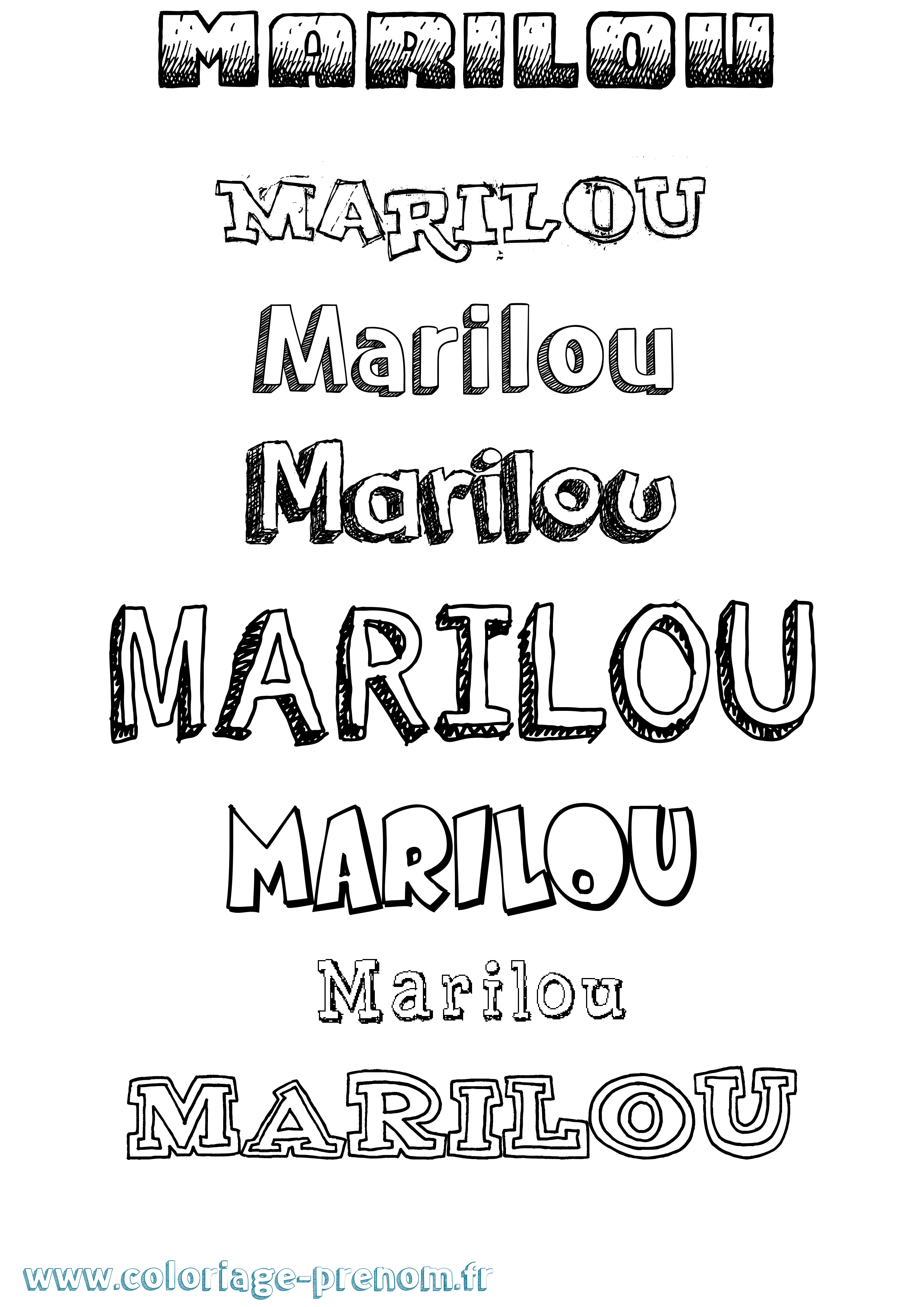 Coloriage prénom Marilou Dessiné