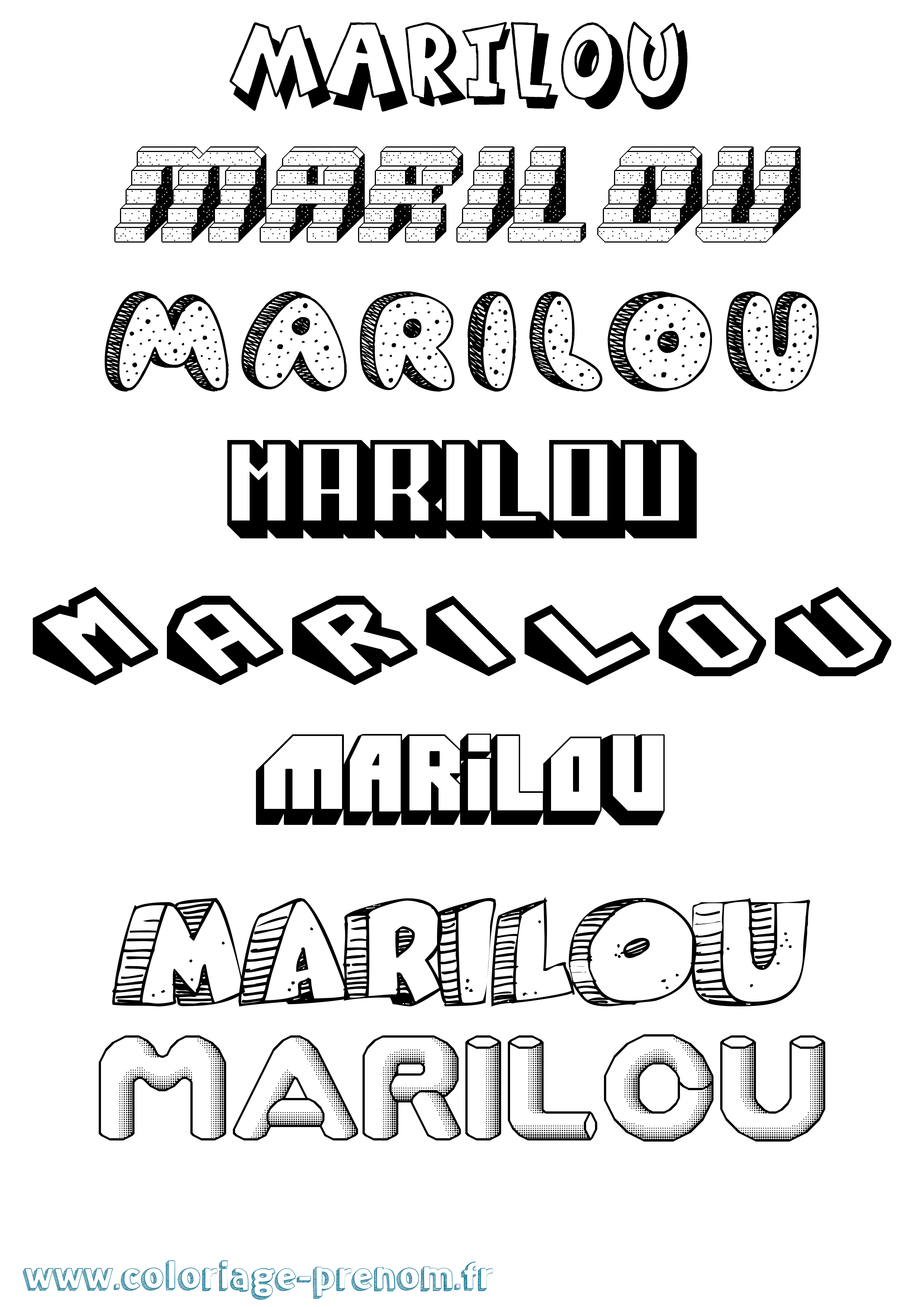 Coloriage Marilou Coloriage prénom Marilou