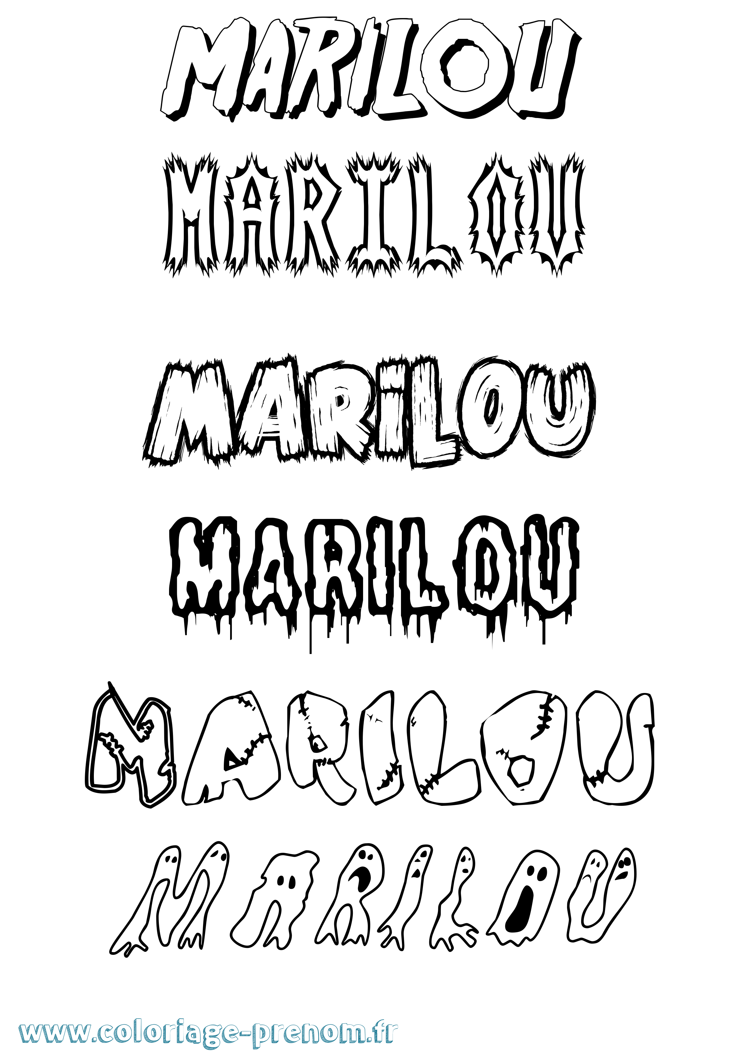 Coloriage Marilou Coloriage prénom Marilou
