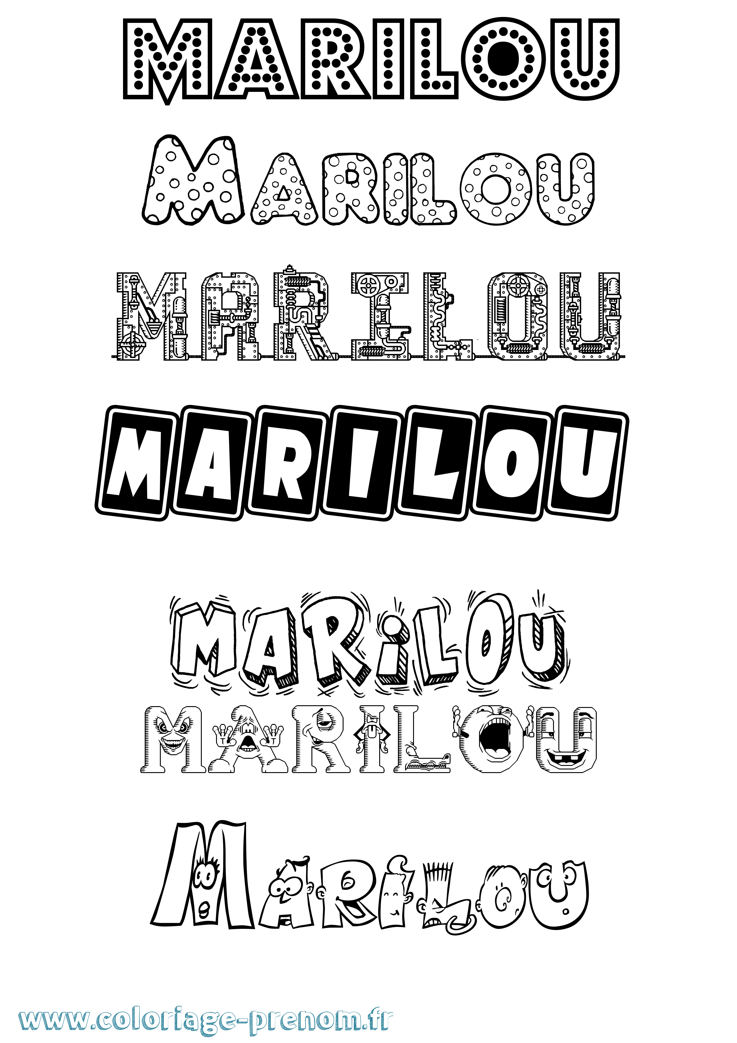 Coloriage Marilou Coloriage prénom Marilou