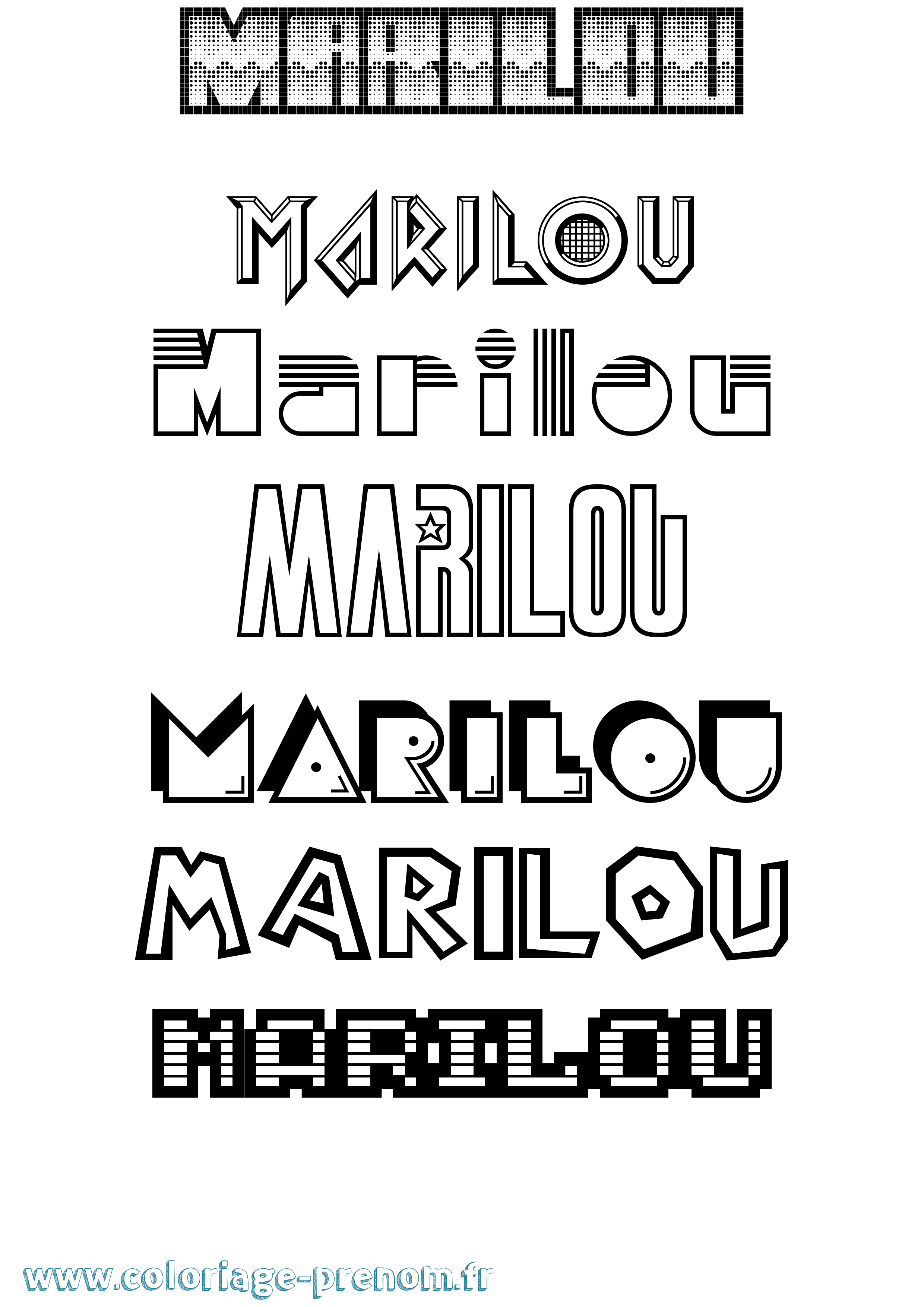 Coloriage prénom Marilou Jeux Vidéos