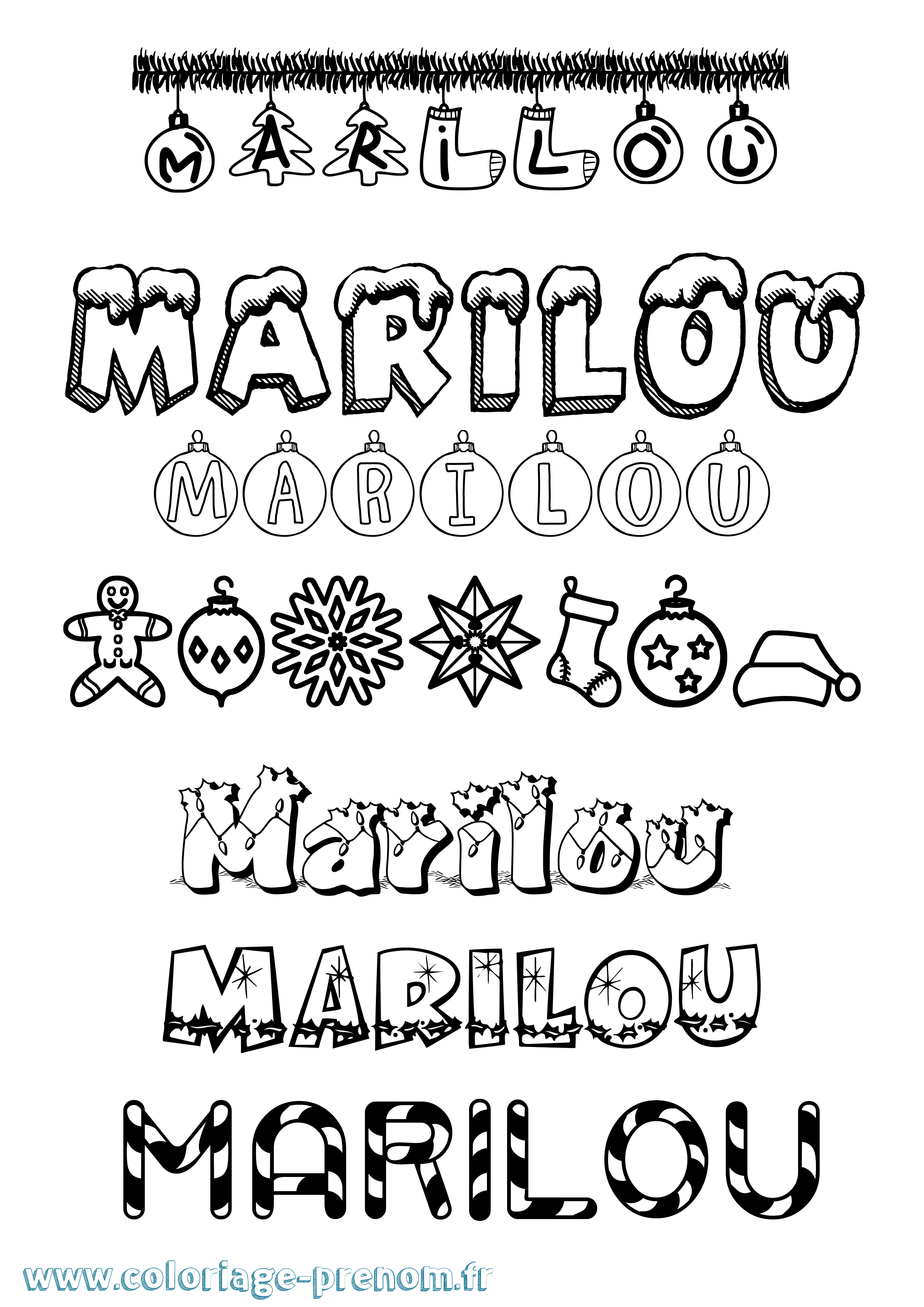 Coloriage Marilou Coloriage prénom Marilou