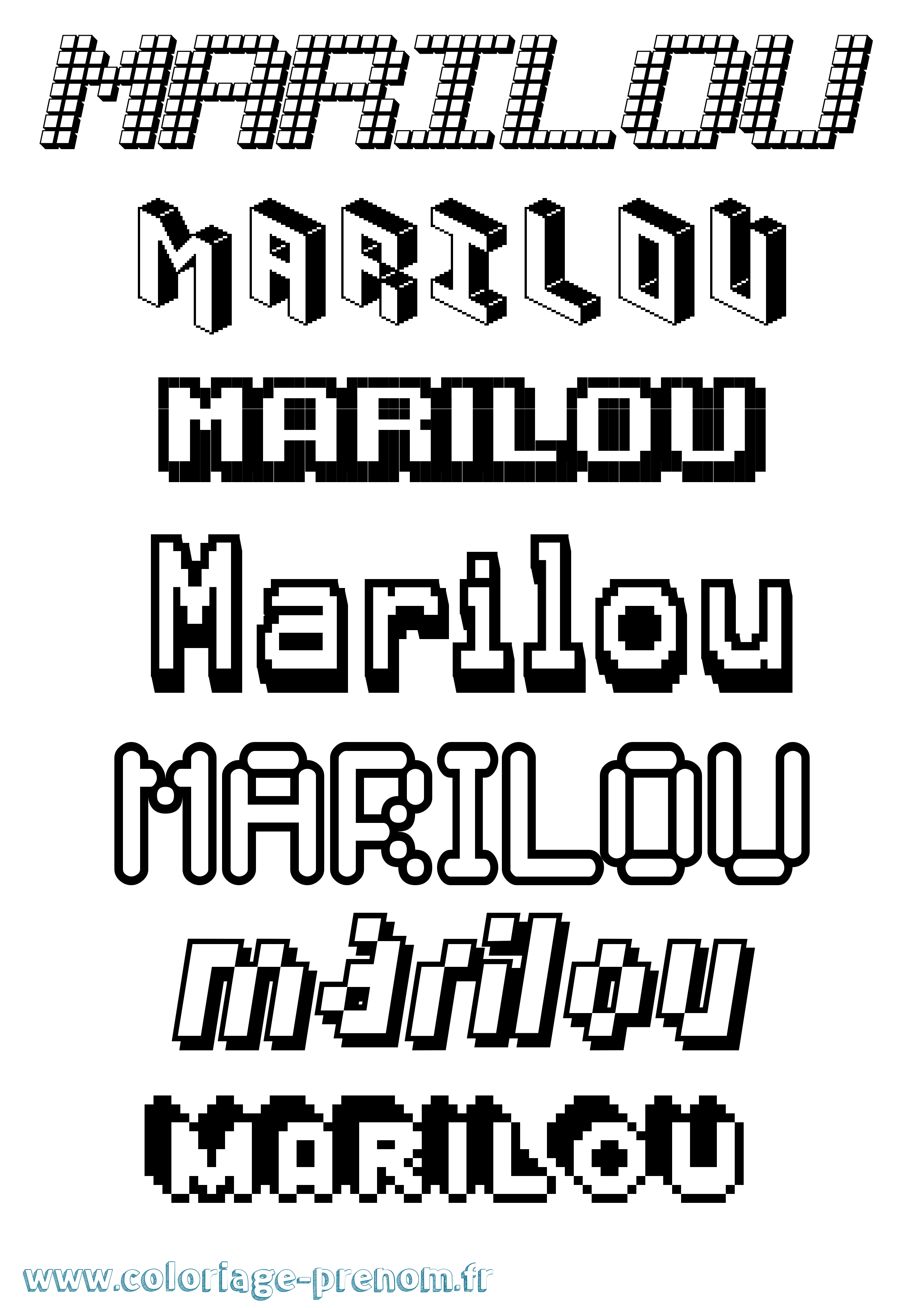 Coloriage Marilou Coloriage prénom Marilou