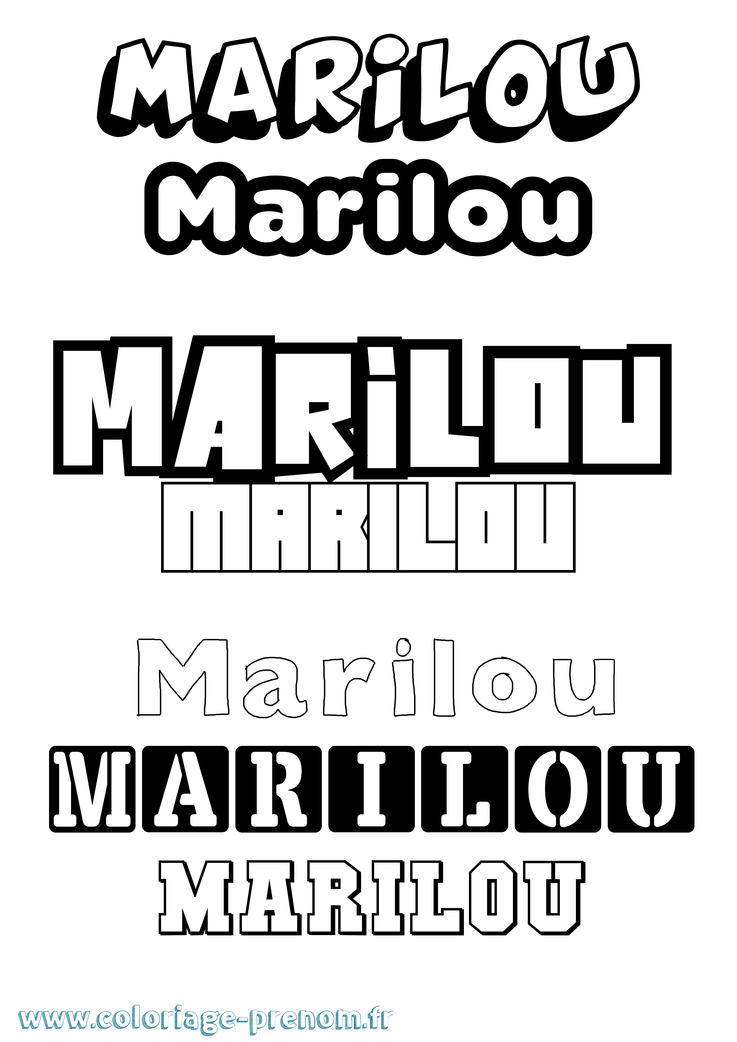 Coloriage prénom Marilou Simple