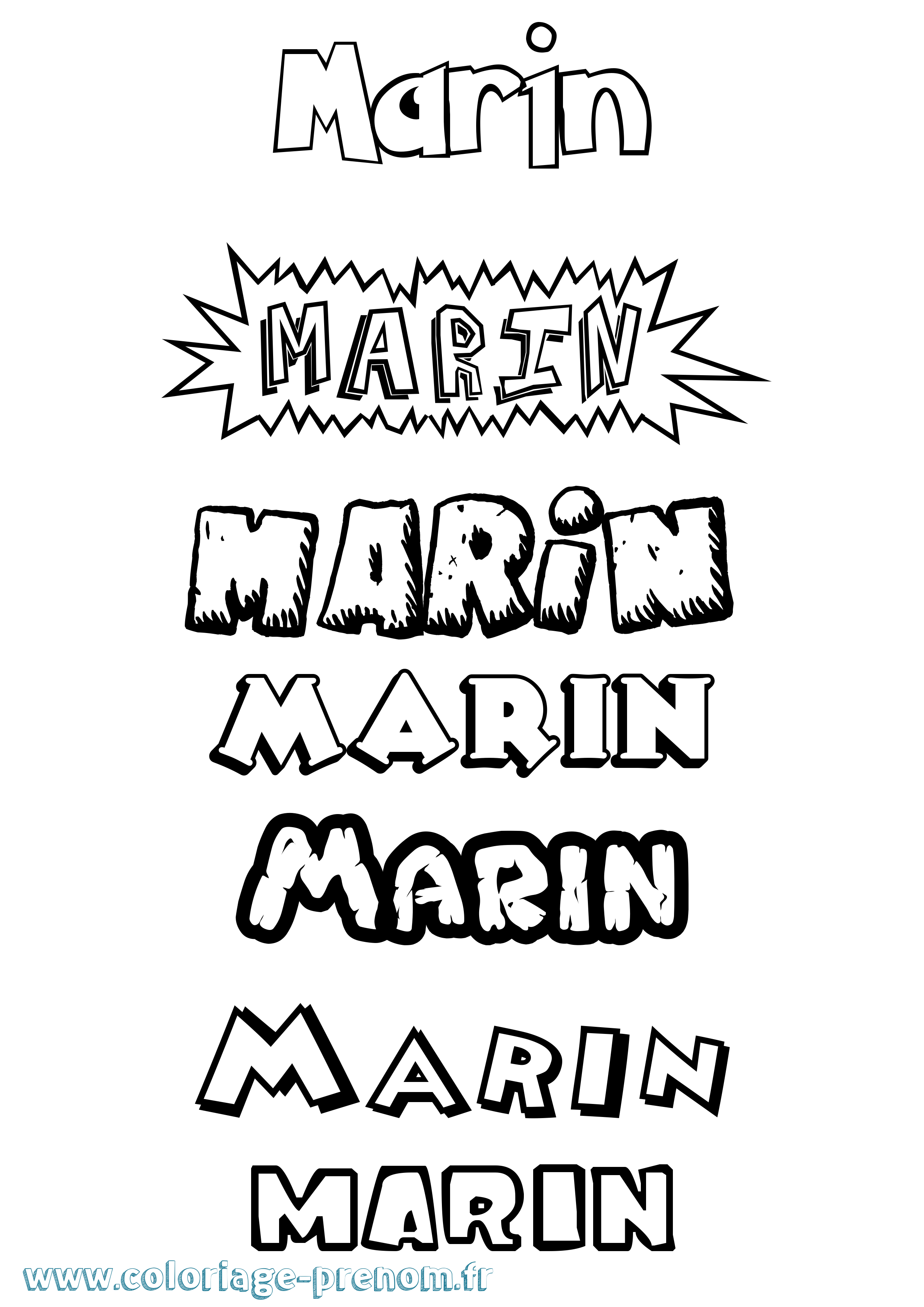 Coloriage Marin Coloriage prénom Marin