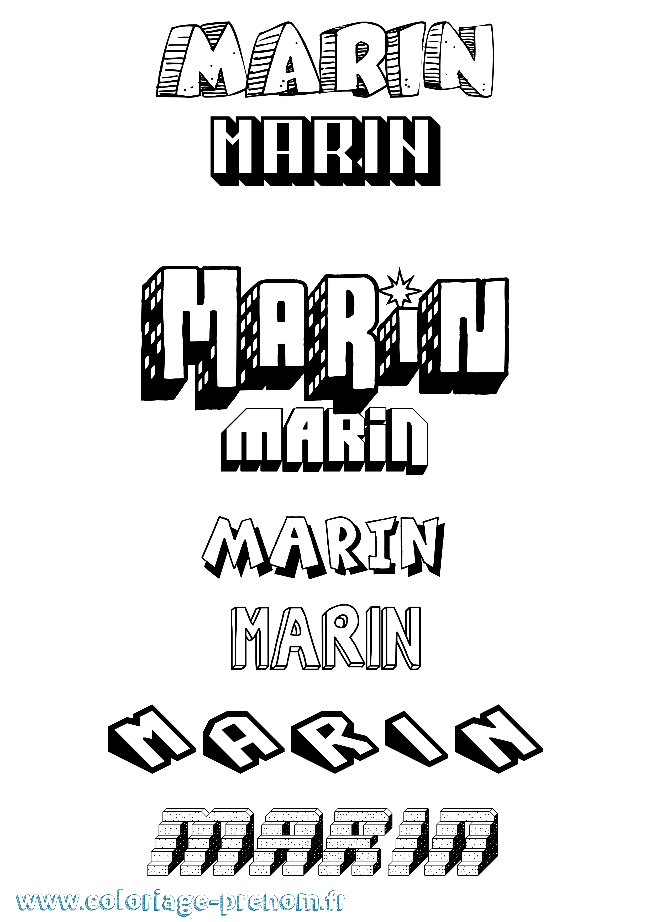 Coloriage Marin Coloriage prénom Marin
