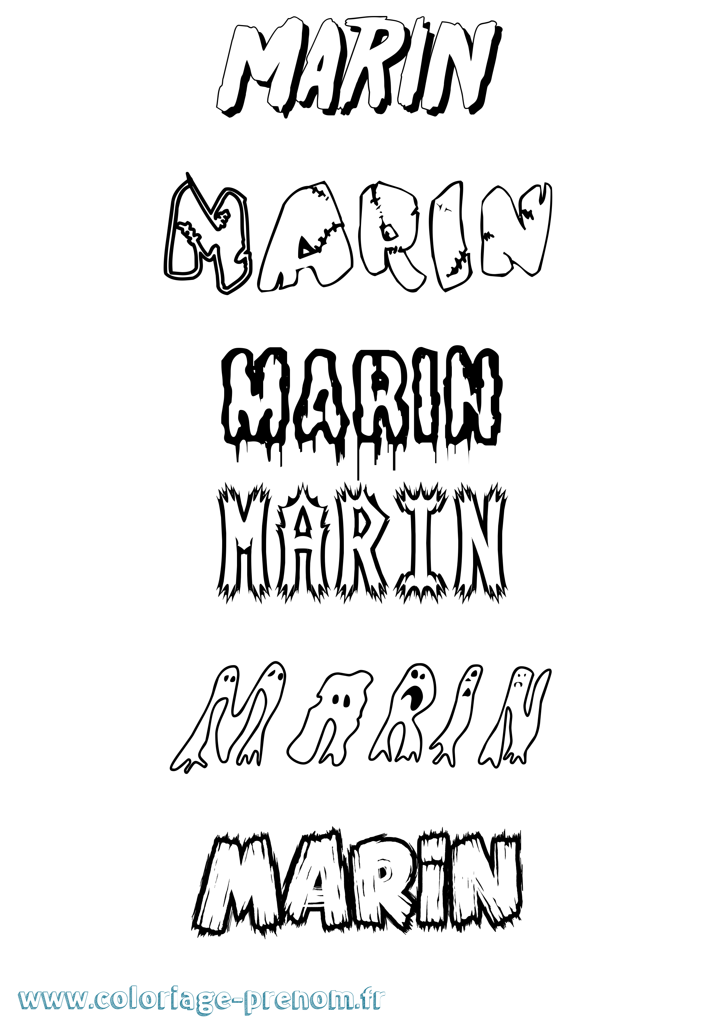 Coloriage Marin Coloriage prénom Marin