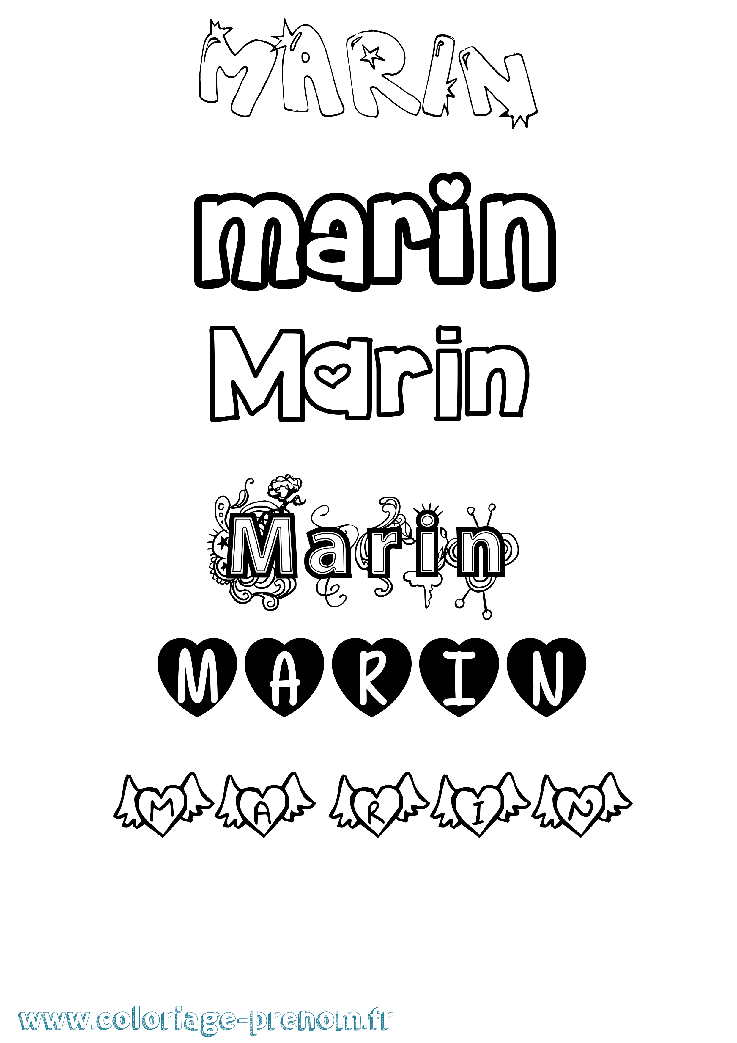 Coloriage Marin Coloriage prénom Marin