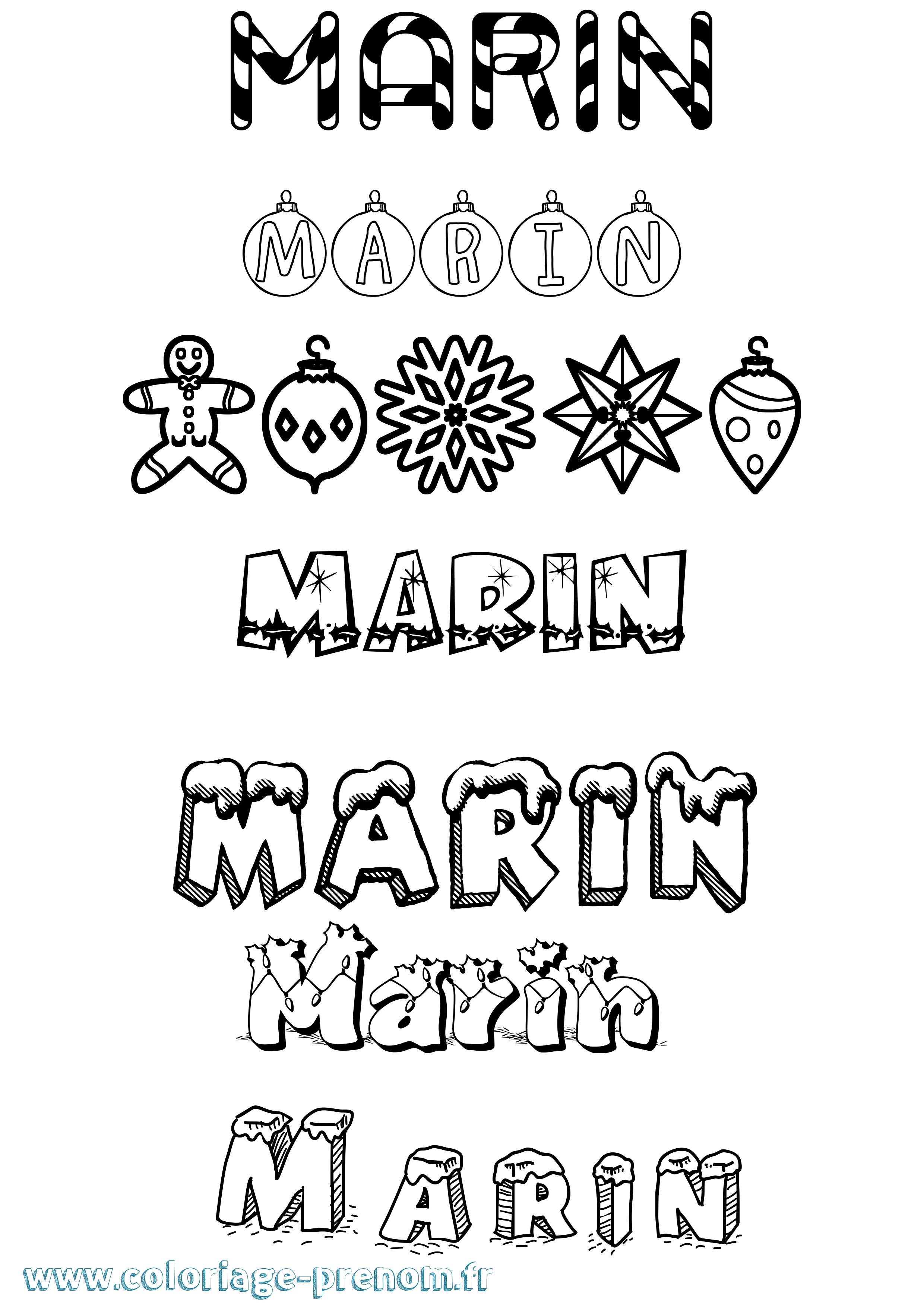 Coloriage Marin Coloriage prénom Marin
