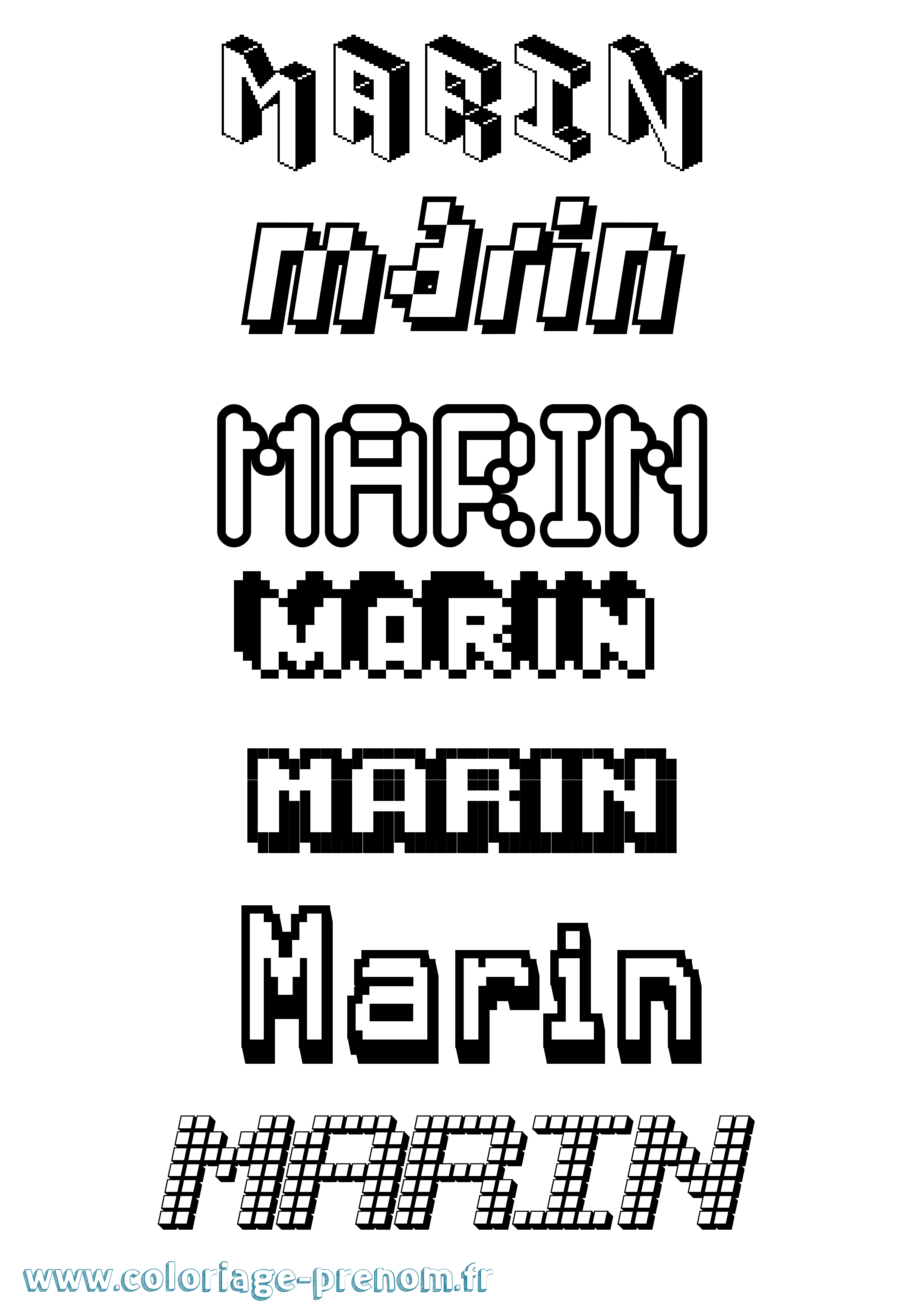 Coloriage Marin Coloriage prénom Marin